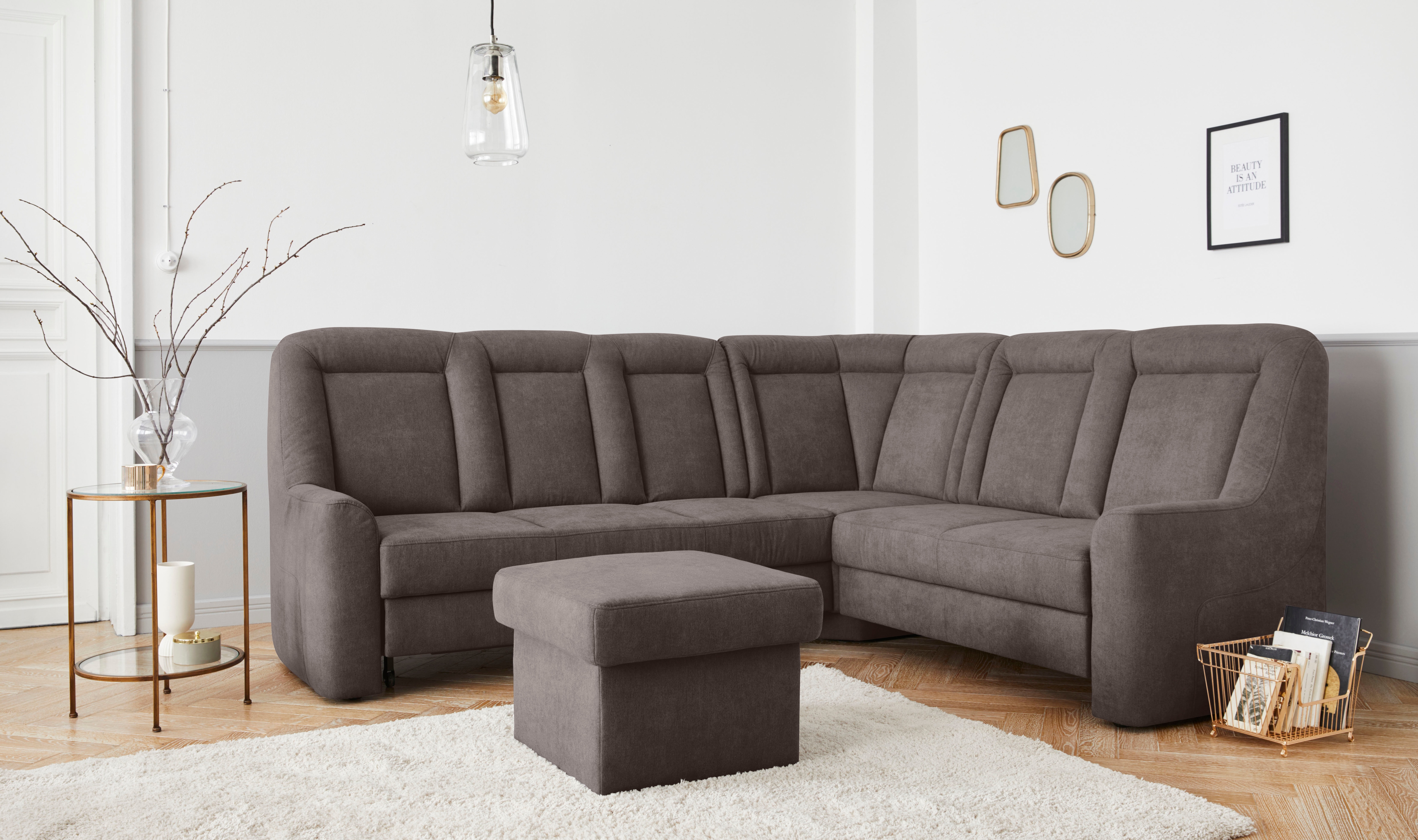sit&more Ecksofa "Melissa L-Form" klassisches Polsterprogramm, wahlweise Schlaffunktion und Schubkasten