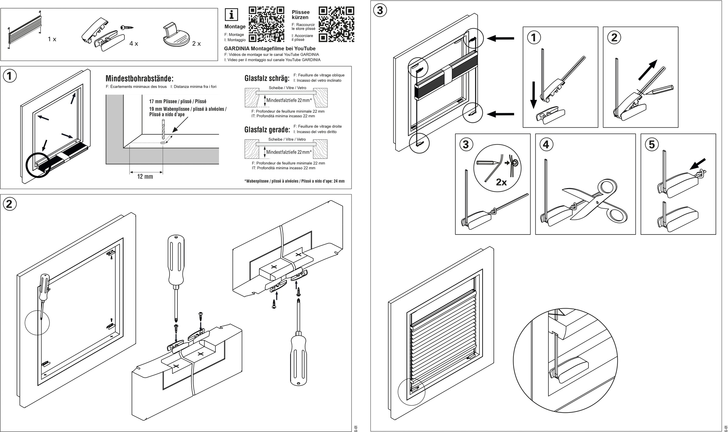 GARDINIA Plissee »Concept Thermo« abdunkelnd energiesparend mit Bohren verspannt verschraubt, Innovative Träger- und Montagetechnik