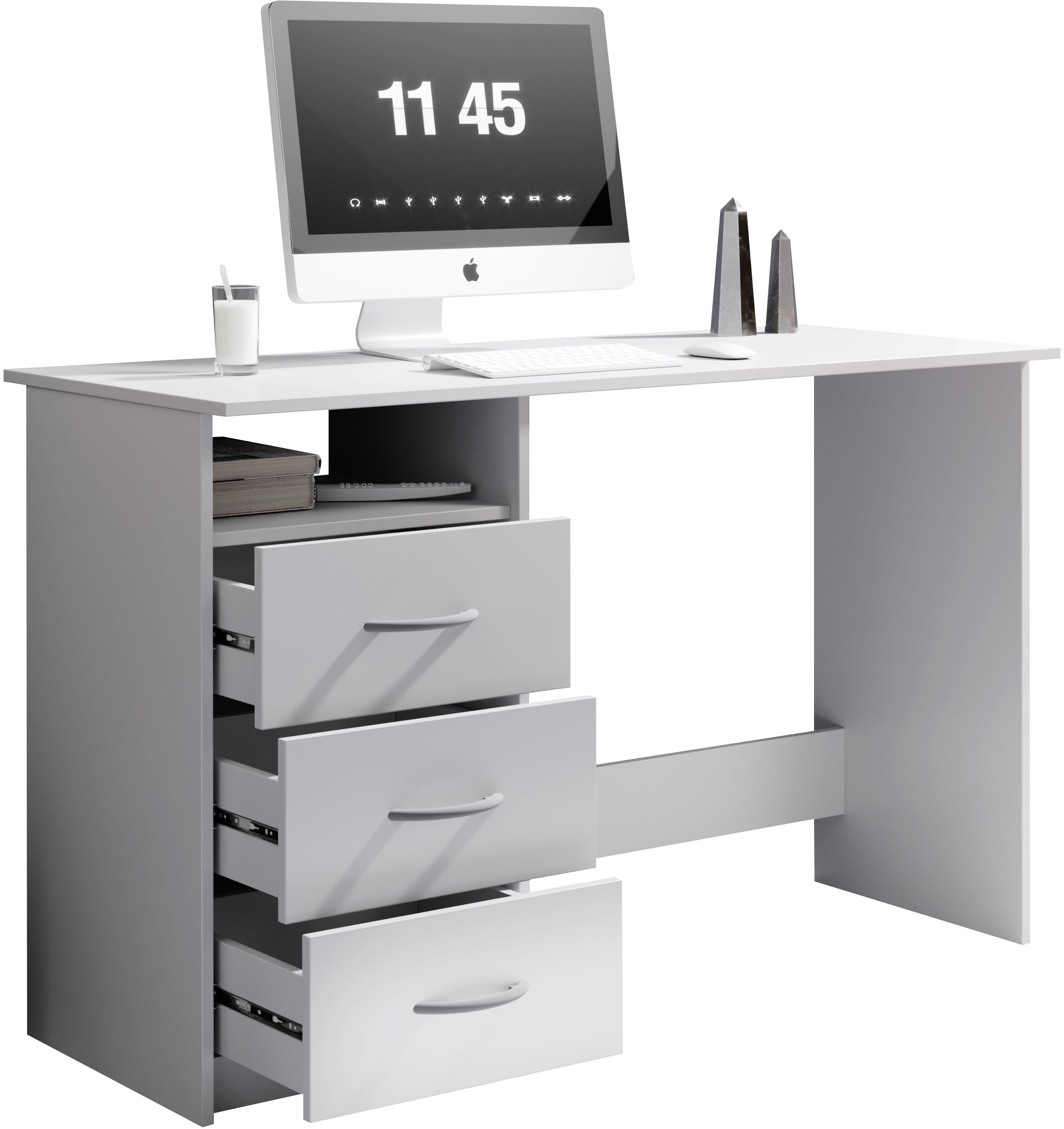 BEGA OFFICE Schreibtisch »Adria, Computertisch,« Schubkästen rechts oder links montierbar, Breite 123 cm