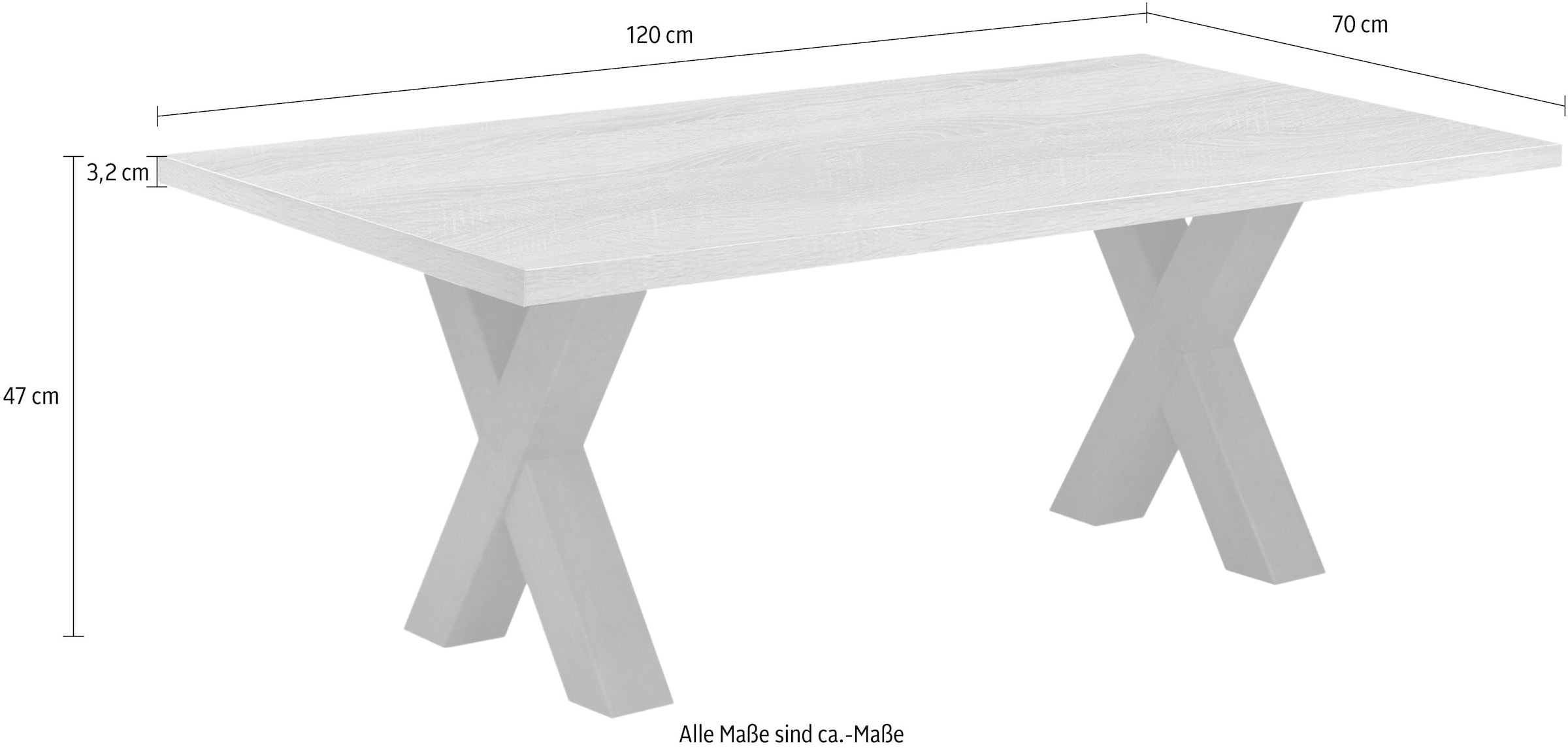 Mäusbacher Couchtisch »Mister X-CT 120 TOPSELLER!«, (OTTOs Choice), Mäusbacher Couchtisch mit X Gestell. Breite 120 cm