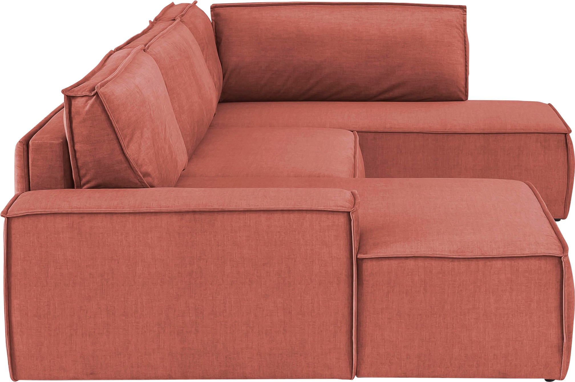 Home affaire Wohnlandschaft »SHERWOOD XXL 329 cm, U-Form, Schlafsofa,«, Schlaffunktion m. Bettkasten (194x139 cm), Cord, Vintage, Samtvelours