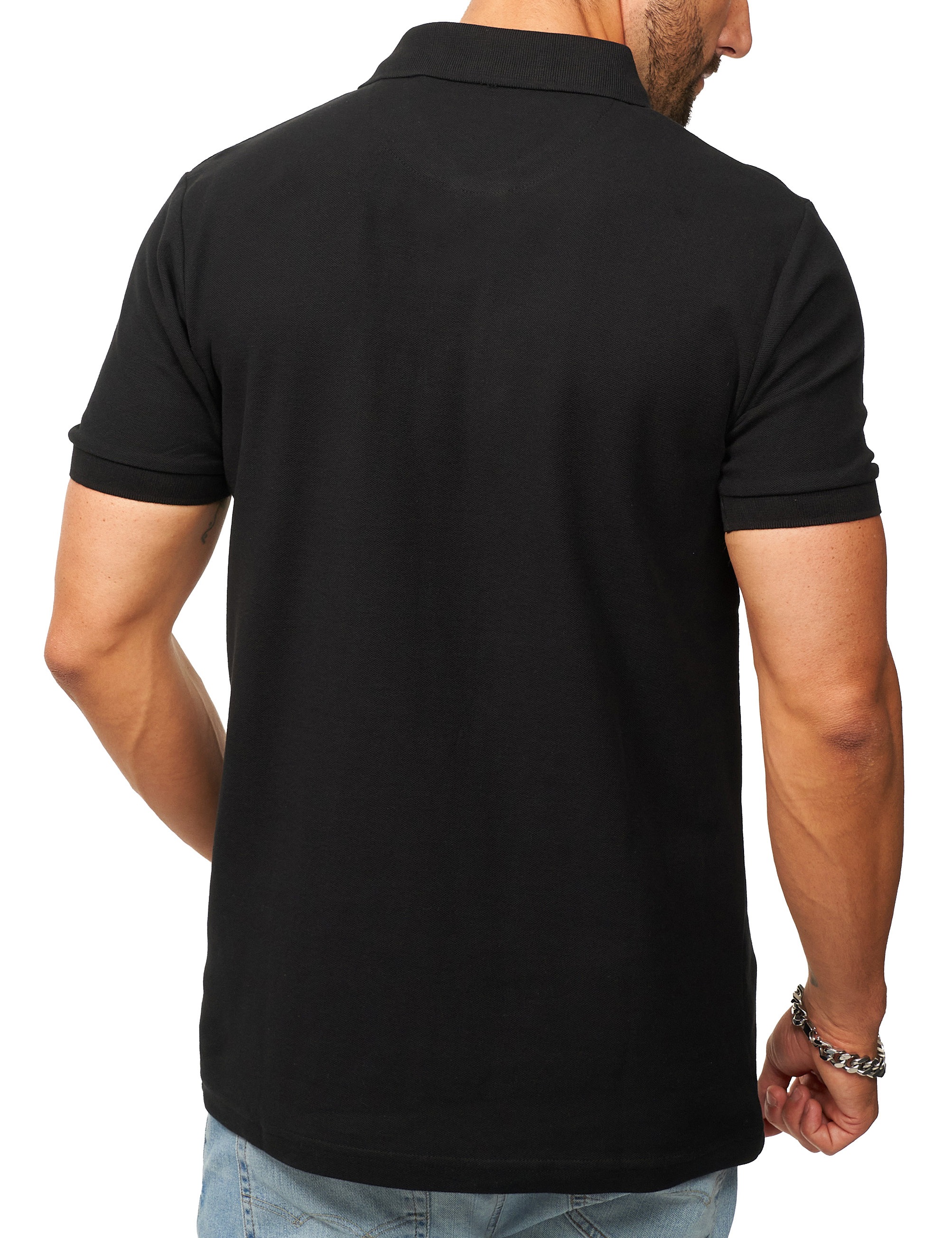 Daily Cotton Poloshirt »Daily Cotton Poloshirt in Kurzarm als Freizeit Polo T-Shirt - Polo-Hemd für Herren« Männer Polohemd im Regular-Fit in Piqué-Qualität mit Palmen-Logo