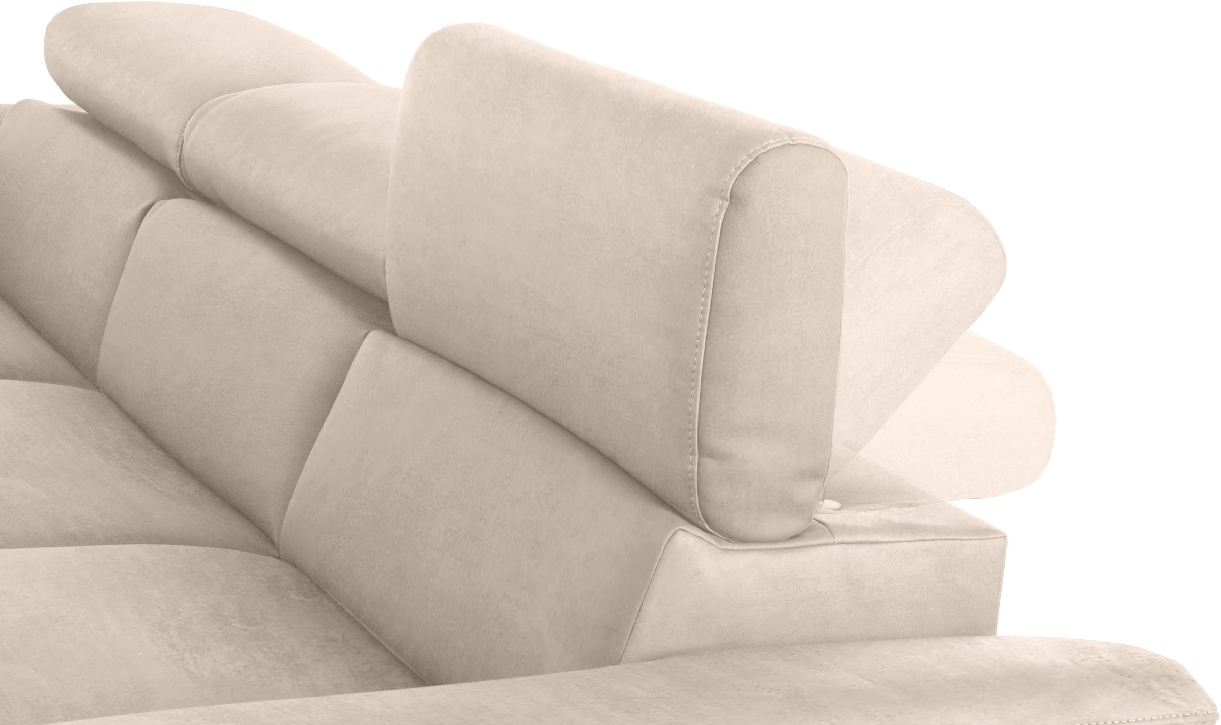 COTTA Ecksofa Komaris, Ecksofa, wahlweise mit RGB-LED-Beleuchtung und Bettfunktion/Bettkasten