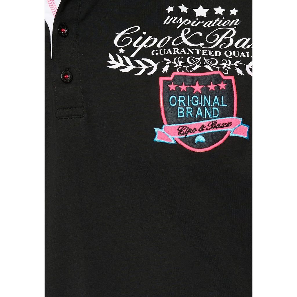 Cipo & Baxx Poloshirt »Rowing Club«, bis Gr. 5XL