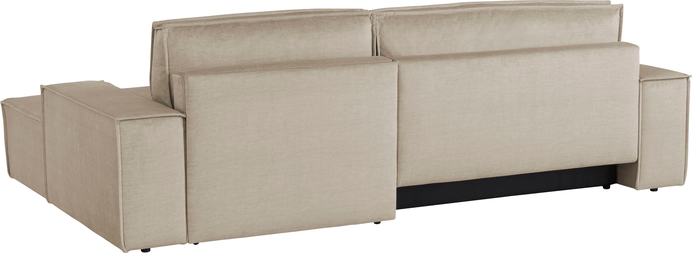 Home affaire Ecksofa SHERWOOD Schlafsofa 267 cm, L-Form, Schlaffunktion mit Bettkasten (210x136 cm), Cord, Vintage, Samtvelours