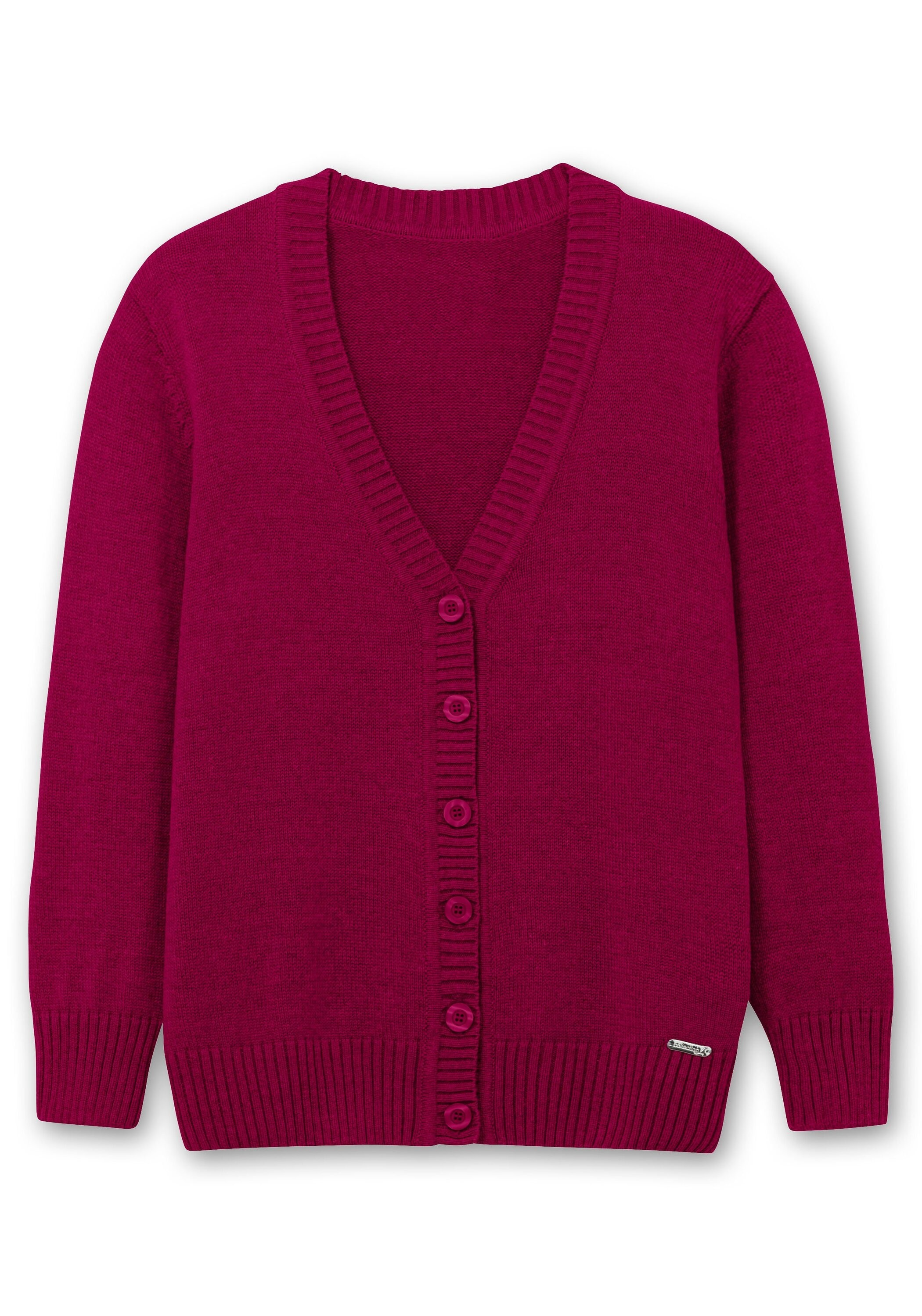 Sheego Strickjacke »Strickjacke mit V-Ausschnitt und Knöpfen, tailliert«