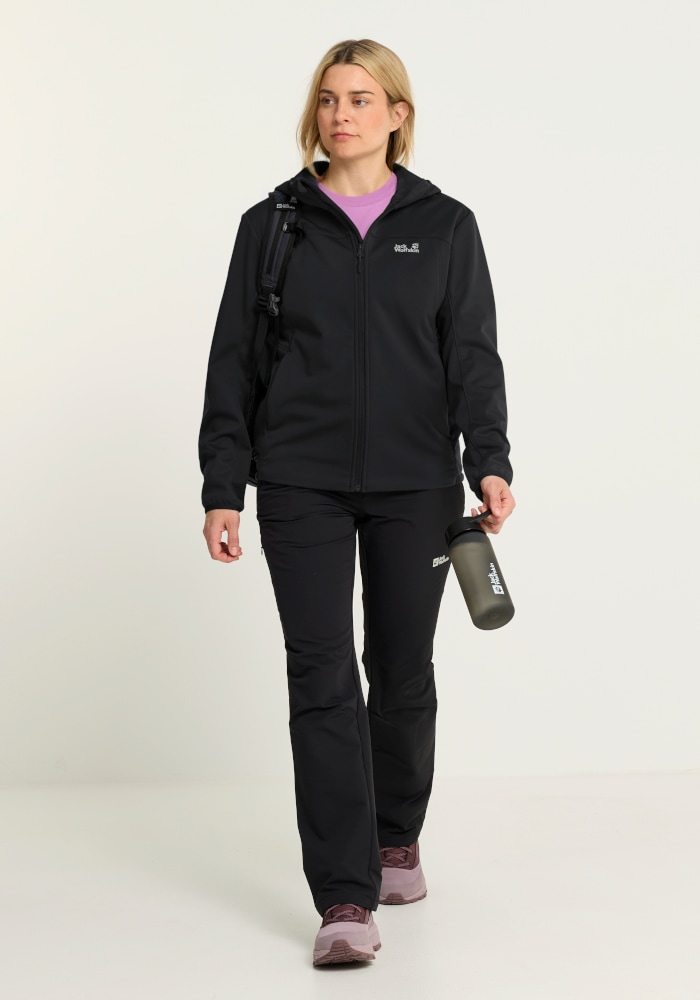 Jack Wolfskin Softshelljacke »WINDHAIN 2 HOODY W« wasserabweisend, windabweisend, wärmeisolierend