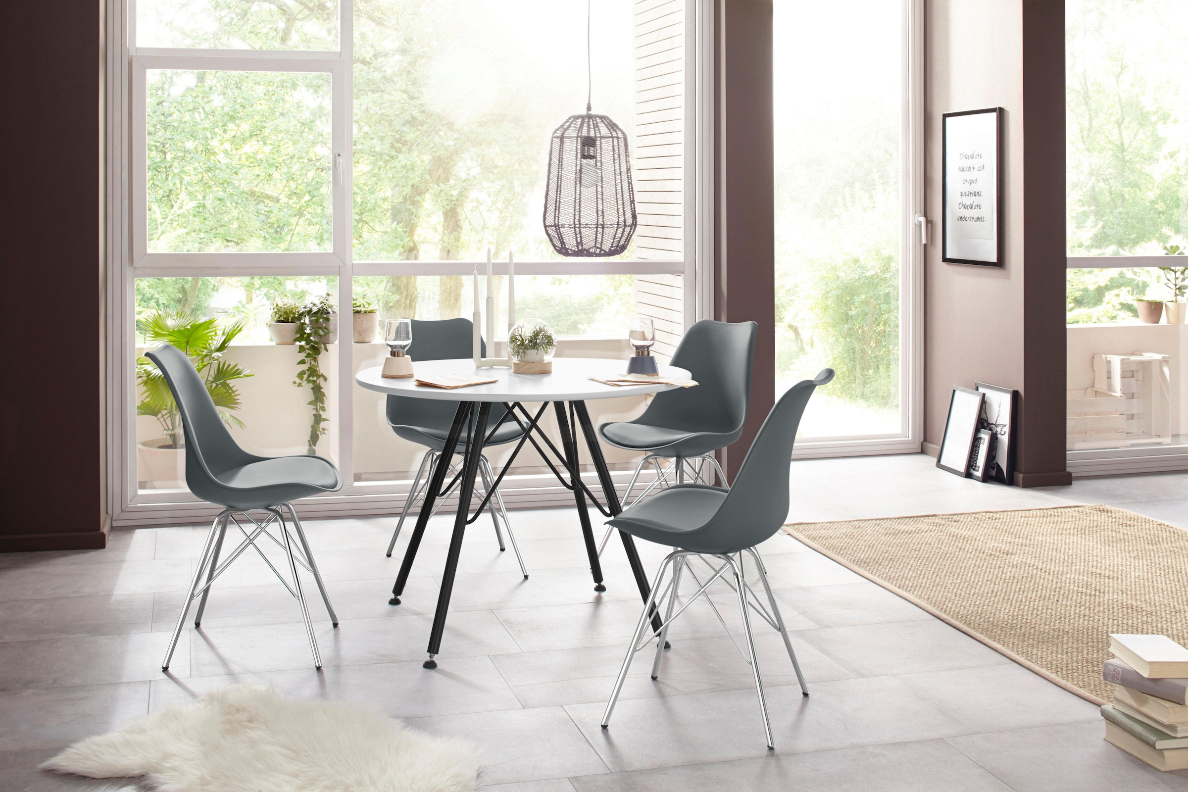 Homexperts Esszimmerstuhl »Ursel 03«, (Set), 2 St., Kunstleder, Sitzschale mit Sitzkissen in Kunstleder