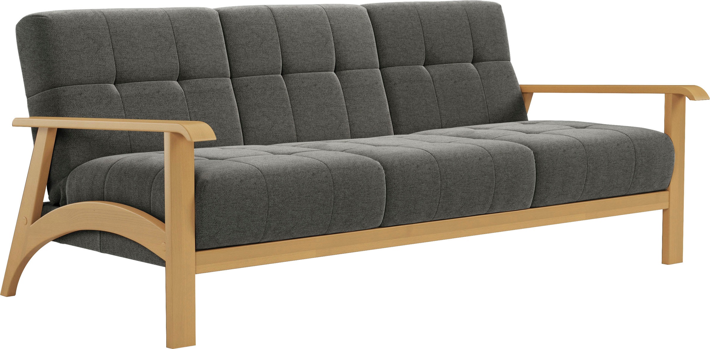 sit&more 3-Sitzer »Billund«, Armlehnen aus eichefarbigem Buchenholz, verschiedene Bezüge und Farben
