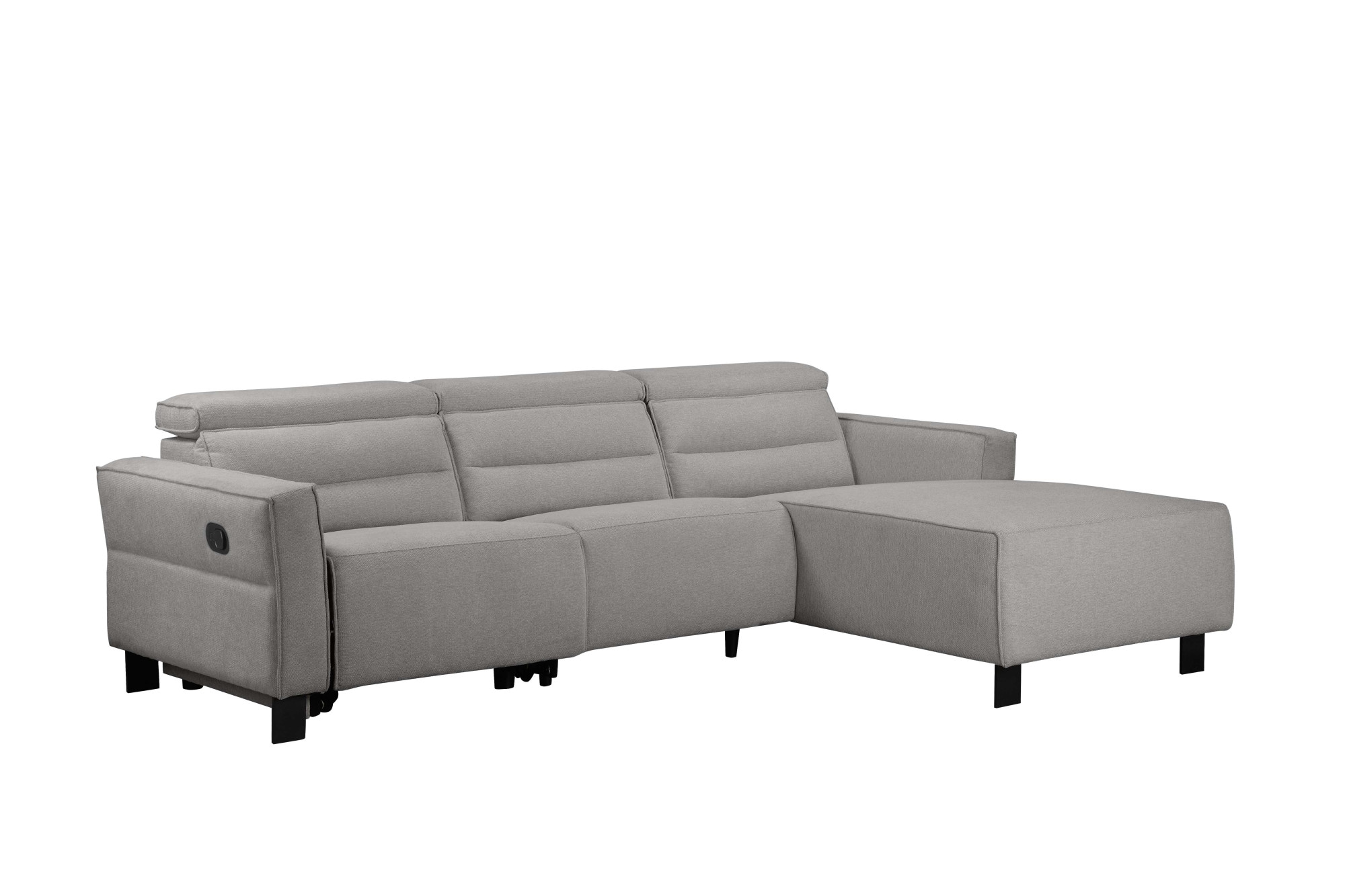 OTTO home Ecksofa »CARPARI Webstoff,L-Form,224 cm, man./elektr. Relaxfunktion« (USB A/C), sowie Kopfteilverstellung