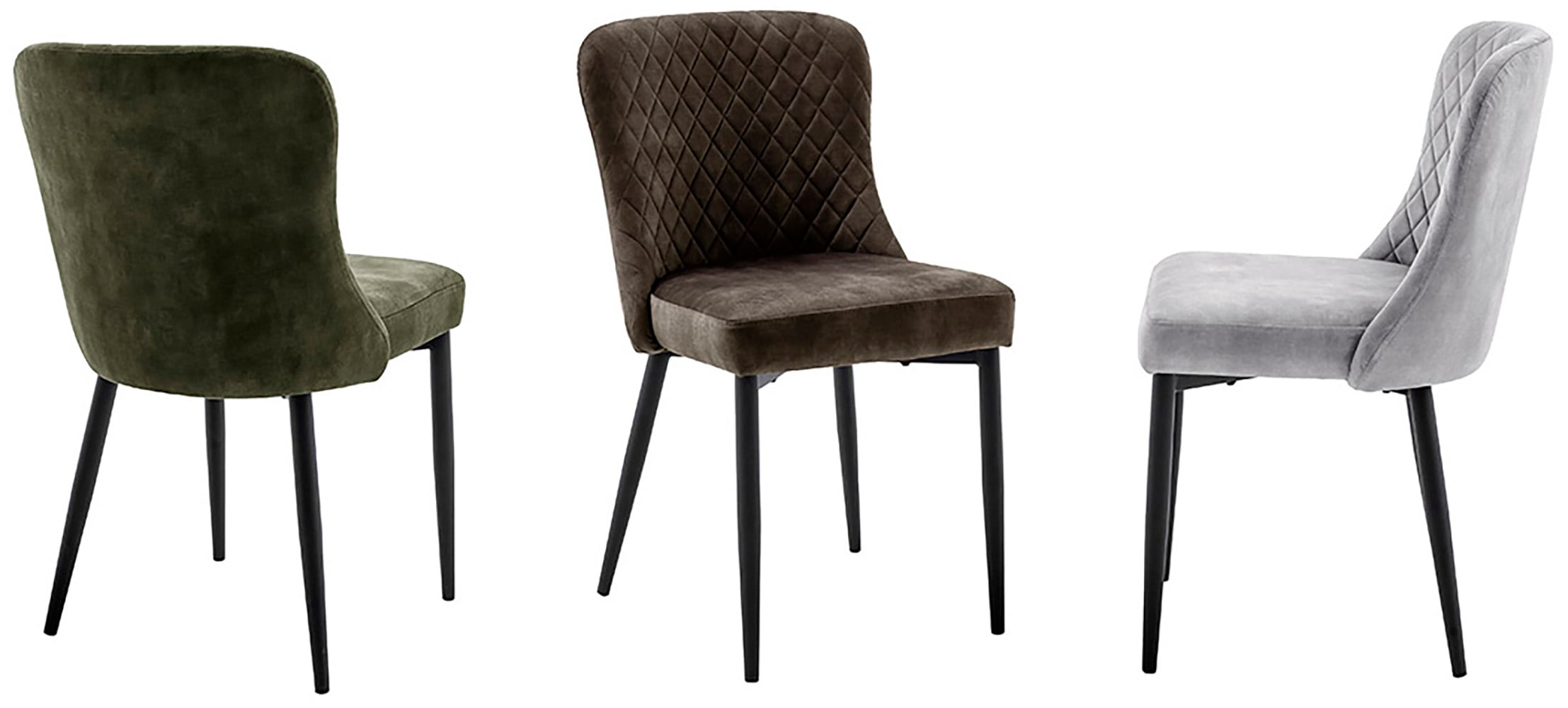 MCA furniture 4-Fußstuhl »ABOSHI Esszimmerstuhl (4er Set)«, (Set), 4 St., Veloursstoff, Taschenfederkern, Metall schwarz,Vintage-Veloursoptik,belastbar 120 kg
