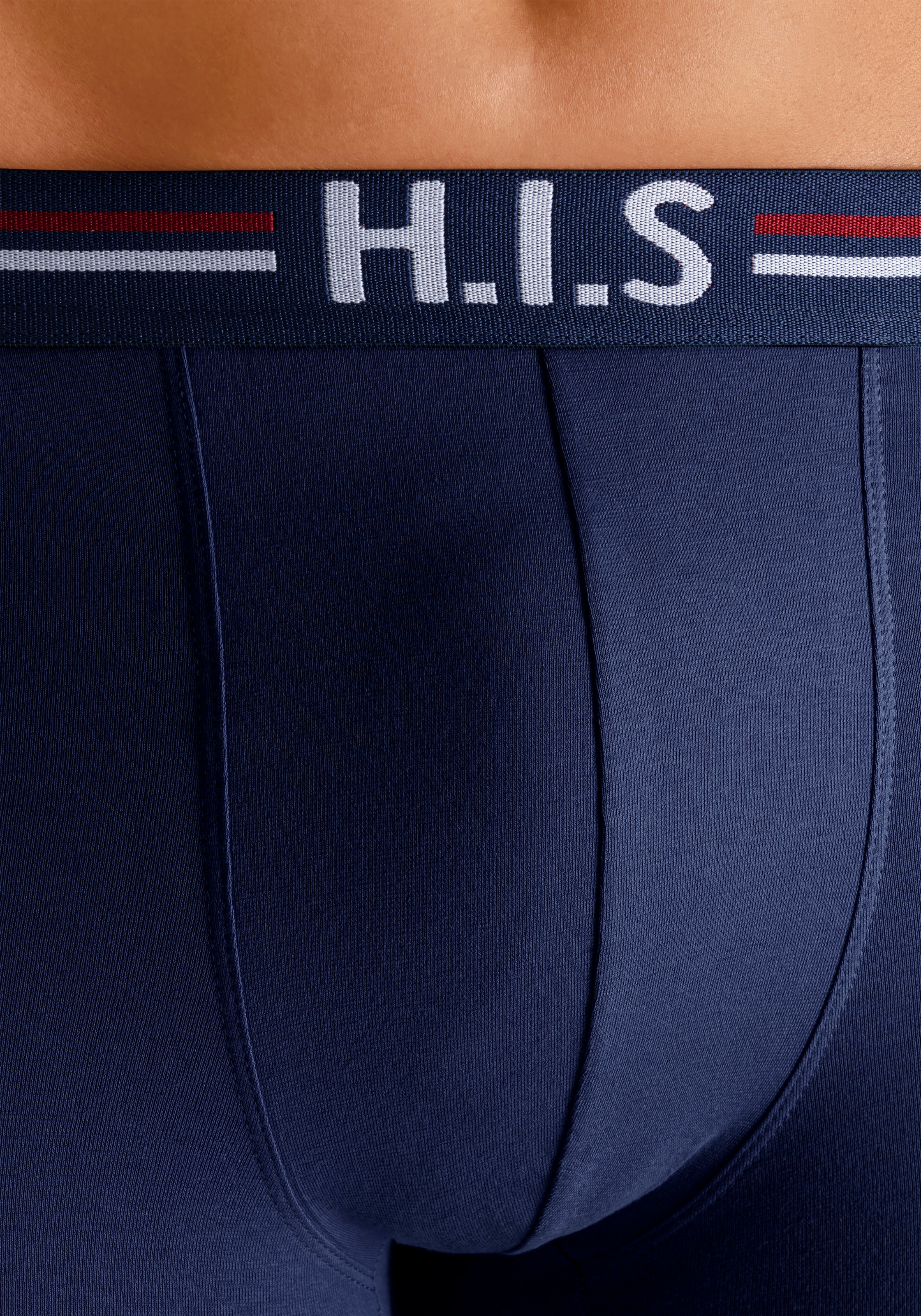 H.I.S Boxer »Boxershorts für Herren«, 5 Stk. mit Streifen und Markenlogo im Bund