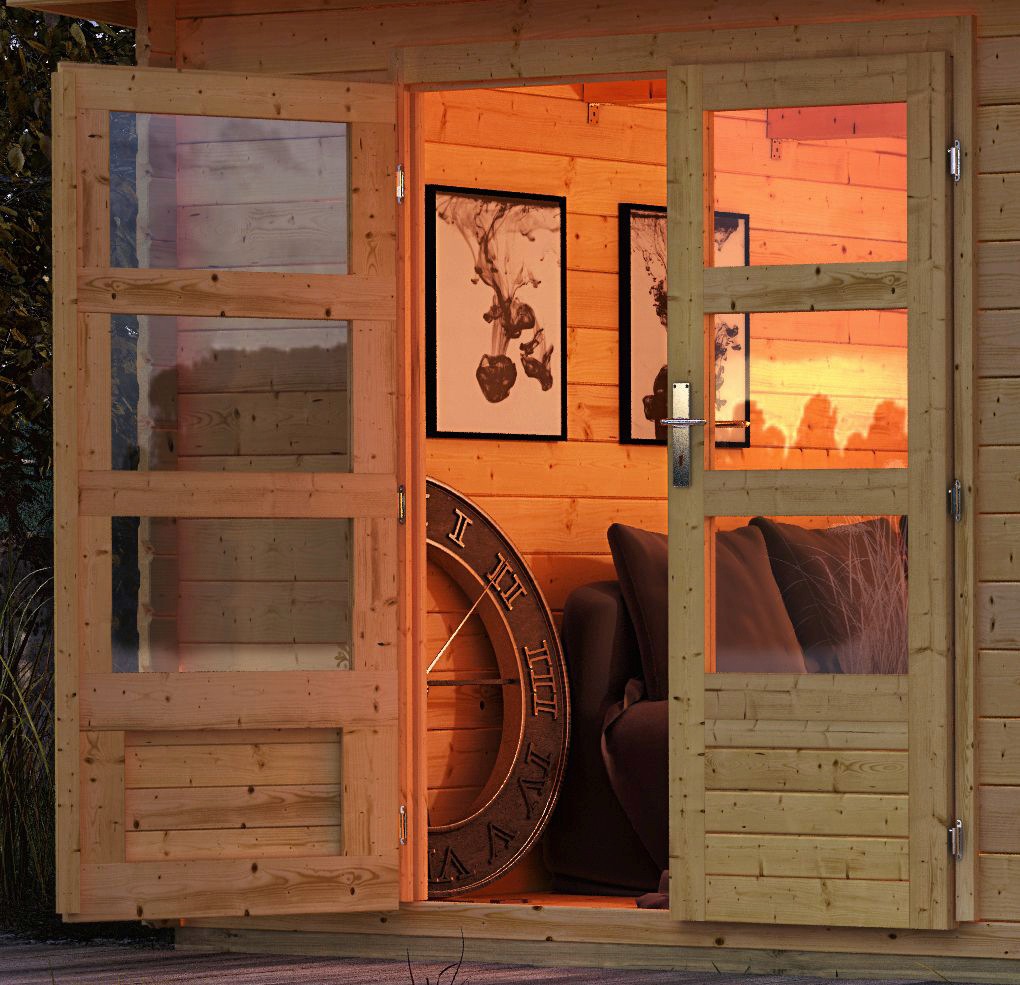 WOODFeeling Gartenhaus »Trittau 3«, mit Anbaudach