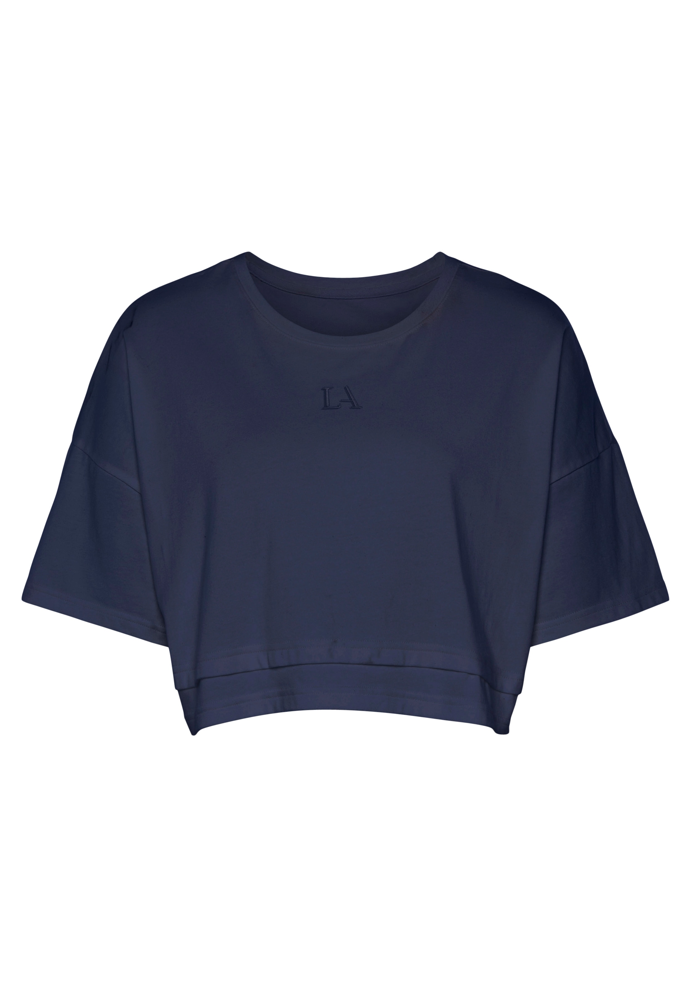 LASCANA Kurzarmshirt, mit kastigem Schnitt und Lagen-Look