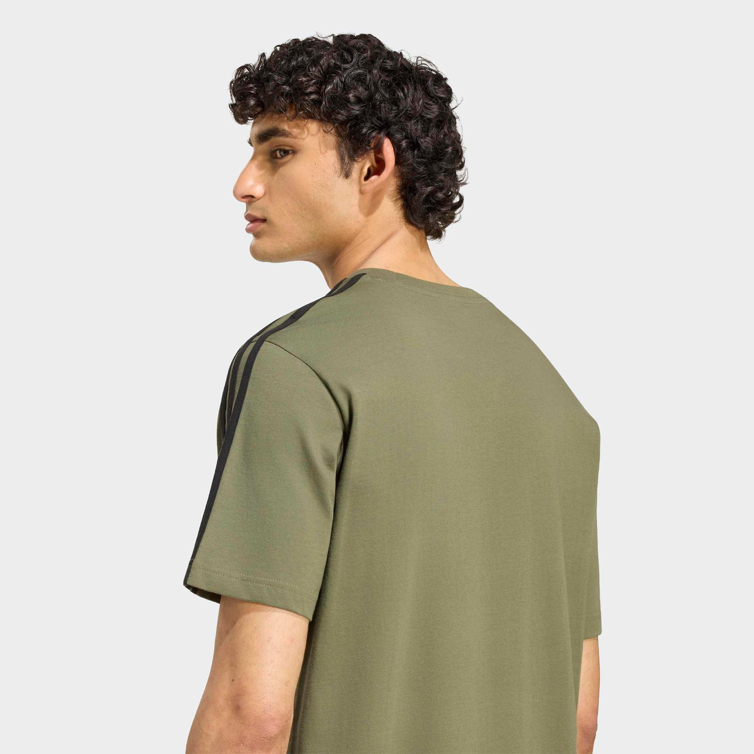 adidas Sportswear T-Shirt »ESSENTIALS 3-STREIFEN, SINGLE JERSEY, BRANDING LINKE SCHULTER«
