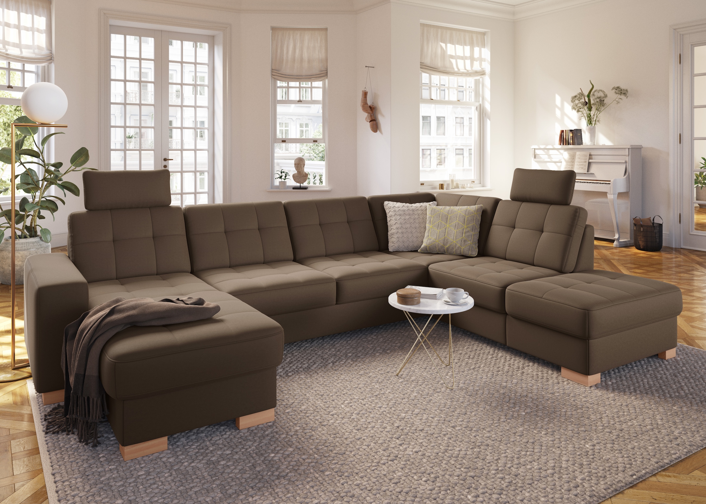 sit&more Wohnlandschaft »Quincy U-Form« wahlweise mit Bettfunktion und Bettkasten