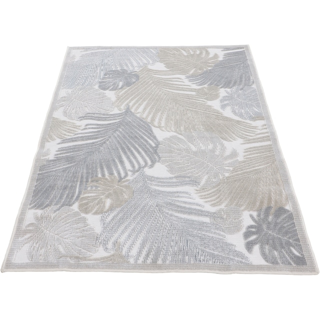 carpetfine Teppich »Deja 104«, rechteckig, robustes Flachgewebe, Motiv- Floral  Palmenblätter, Hoch-Tief Effekt online kaufen