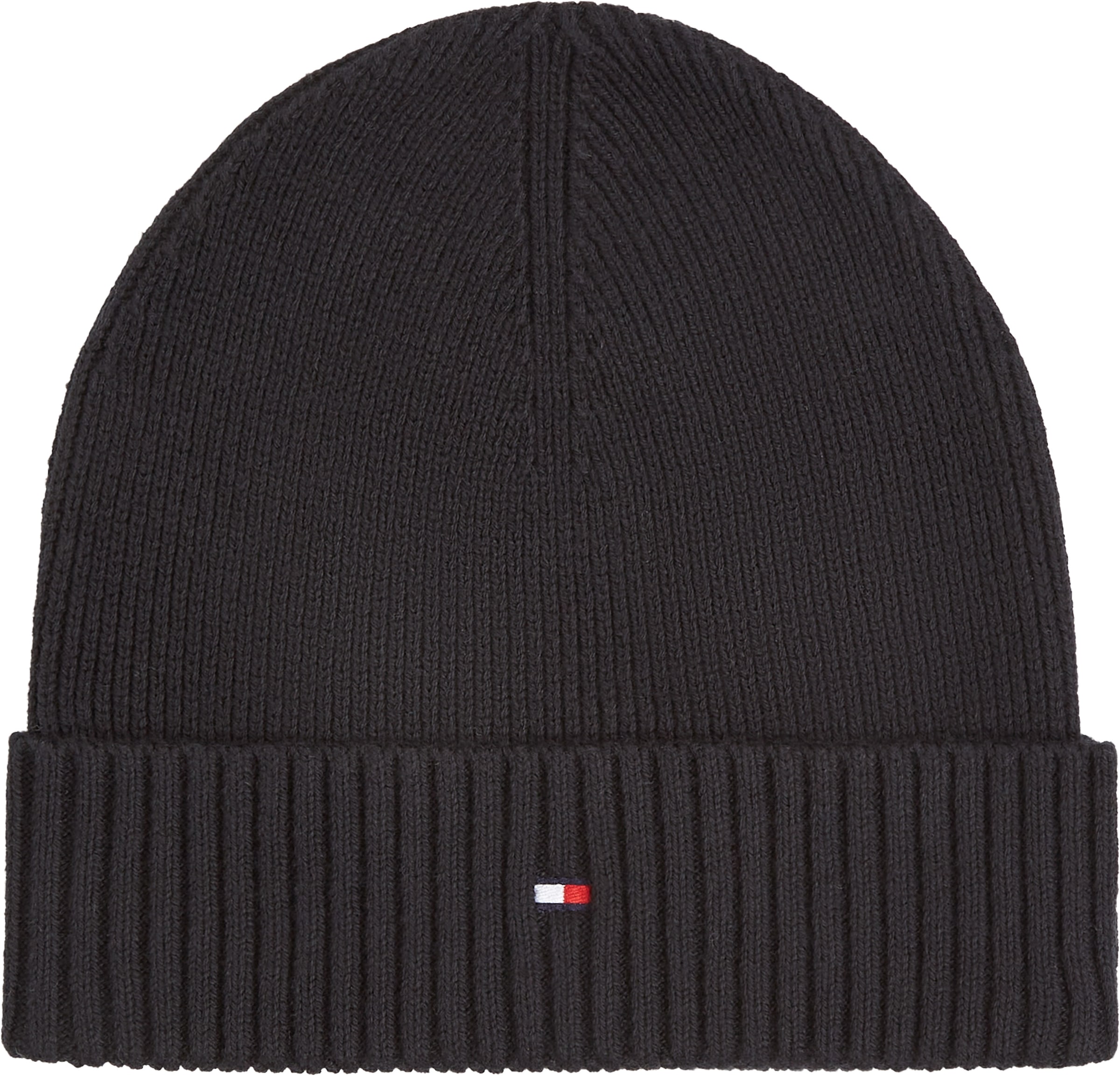 Tommy Hilfiger Strickmütze »TH FLAG PIMA COTTON BEANIE«, mit Logostickerei