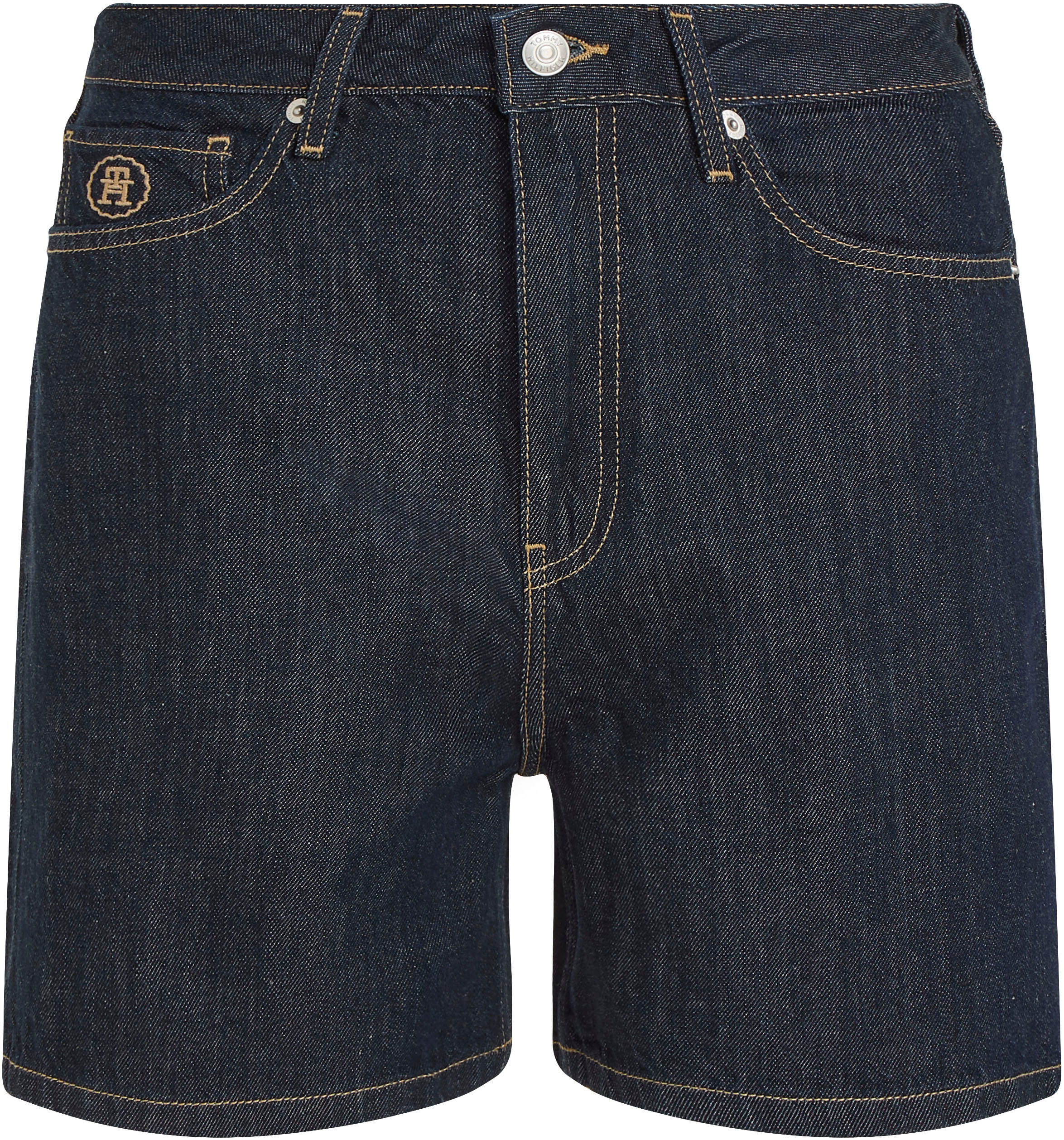 Tommy Hilfiger Shorts »SMD DNM STRAIGHT SHORT HW LINA«, mit Kontrastnähten