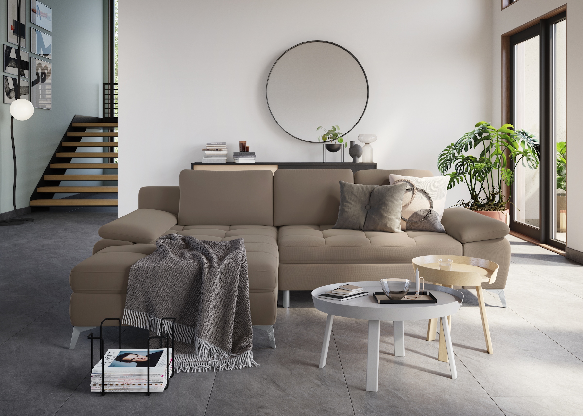 sit&more Ecksofa »Latigo L-Form«, mit Recamiere, wahlweise mit Bettfunktion und Bettkasten