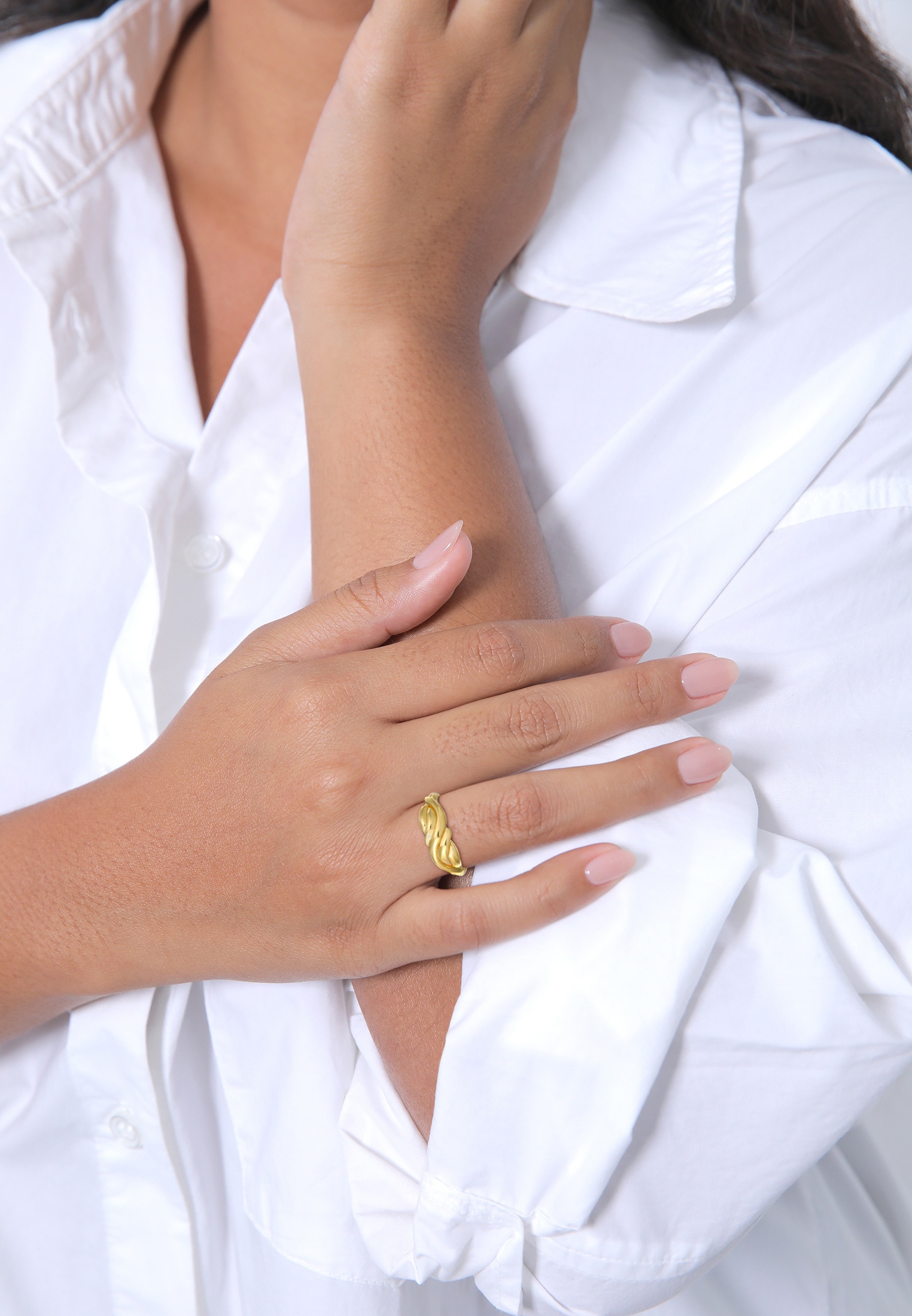 Elli Silberring »Ring Knoten Geschwungen Boho Style 925 Sterling Silber«