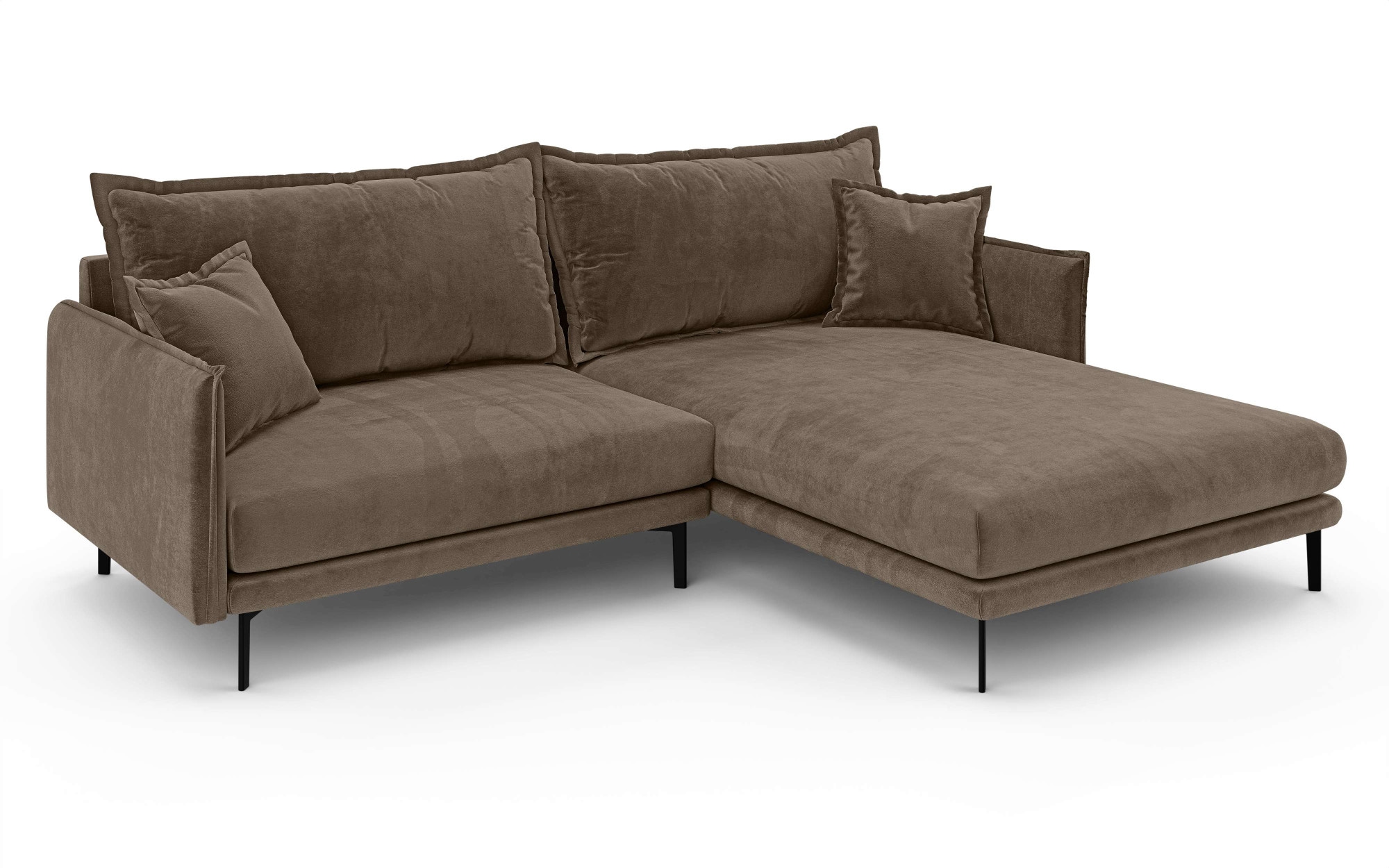 INOSIGN Ecksofa »ALEXANDRIA mit Recamiere rechts oder links bestellbar, moderne Bezüge«, L-Form mit Wellenunterfederung, Maße: B/H/T 246/86/190 cm
