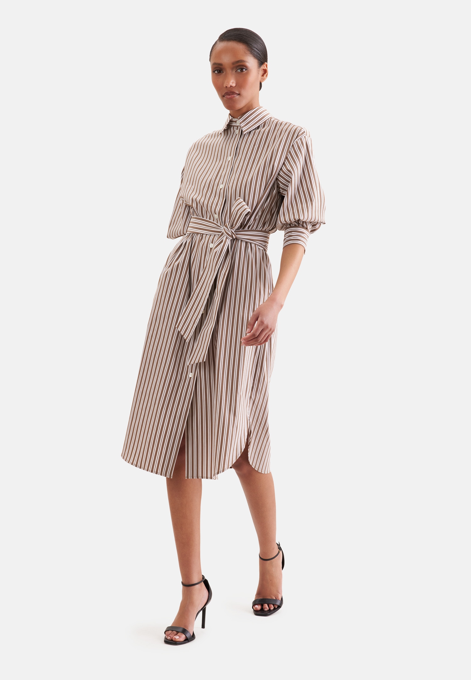 seidensticker Sommerkleid 3/4 Kragen Gestreift