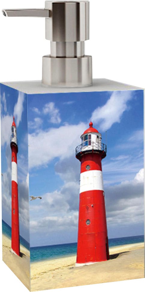 Sanilo Badaccessoire-Set »Leuchtturm«, (Kombi-Set, 2 tlg.), modernes Design, kräftige farben, hochwertiges Material