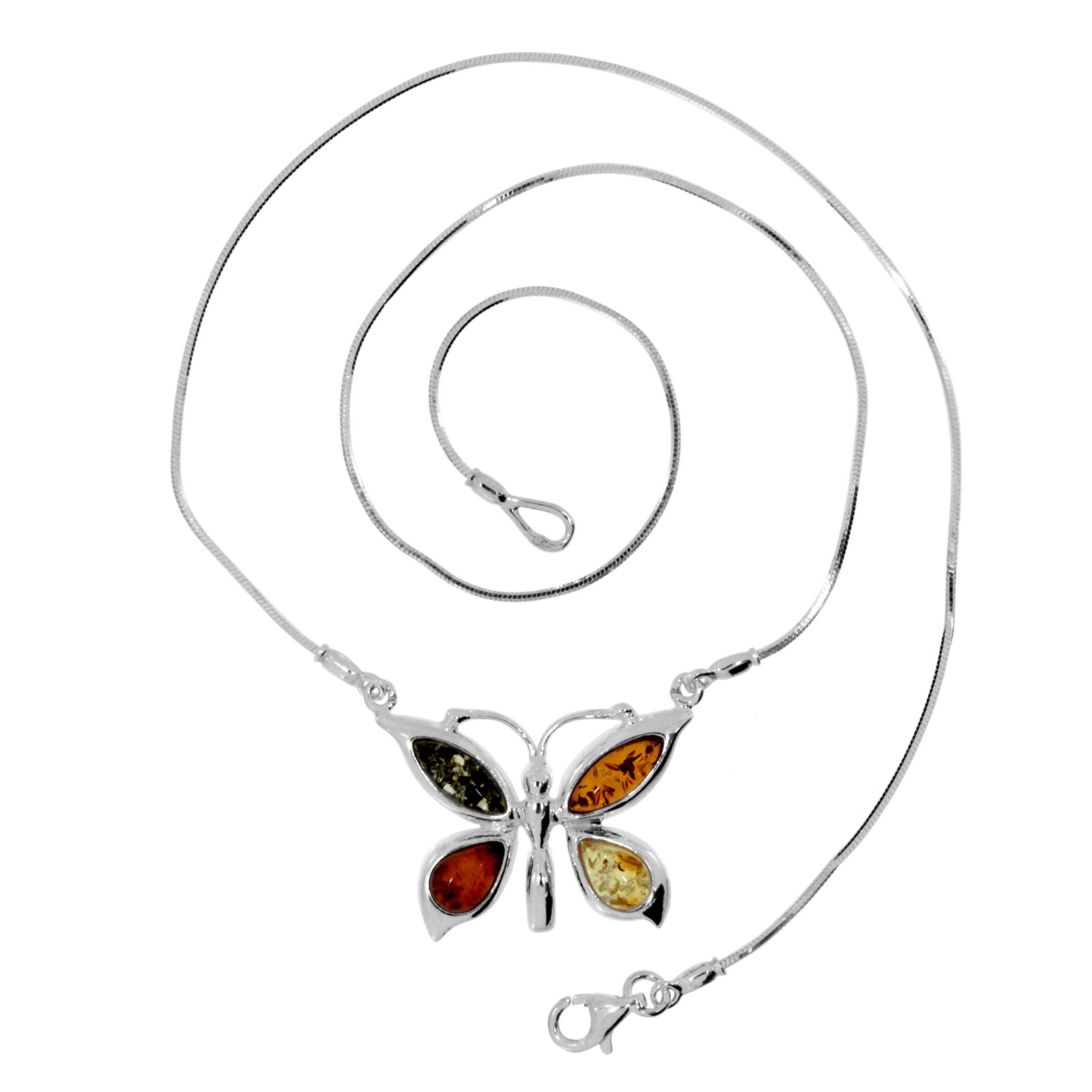 OSTSEE-SCHMUCK Collier »- Schmetterling - Silber 925/000 - Bernstein«