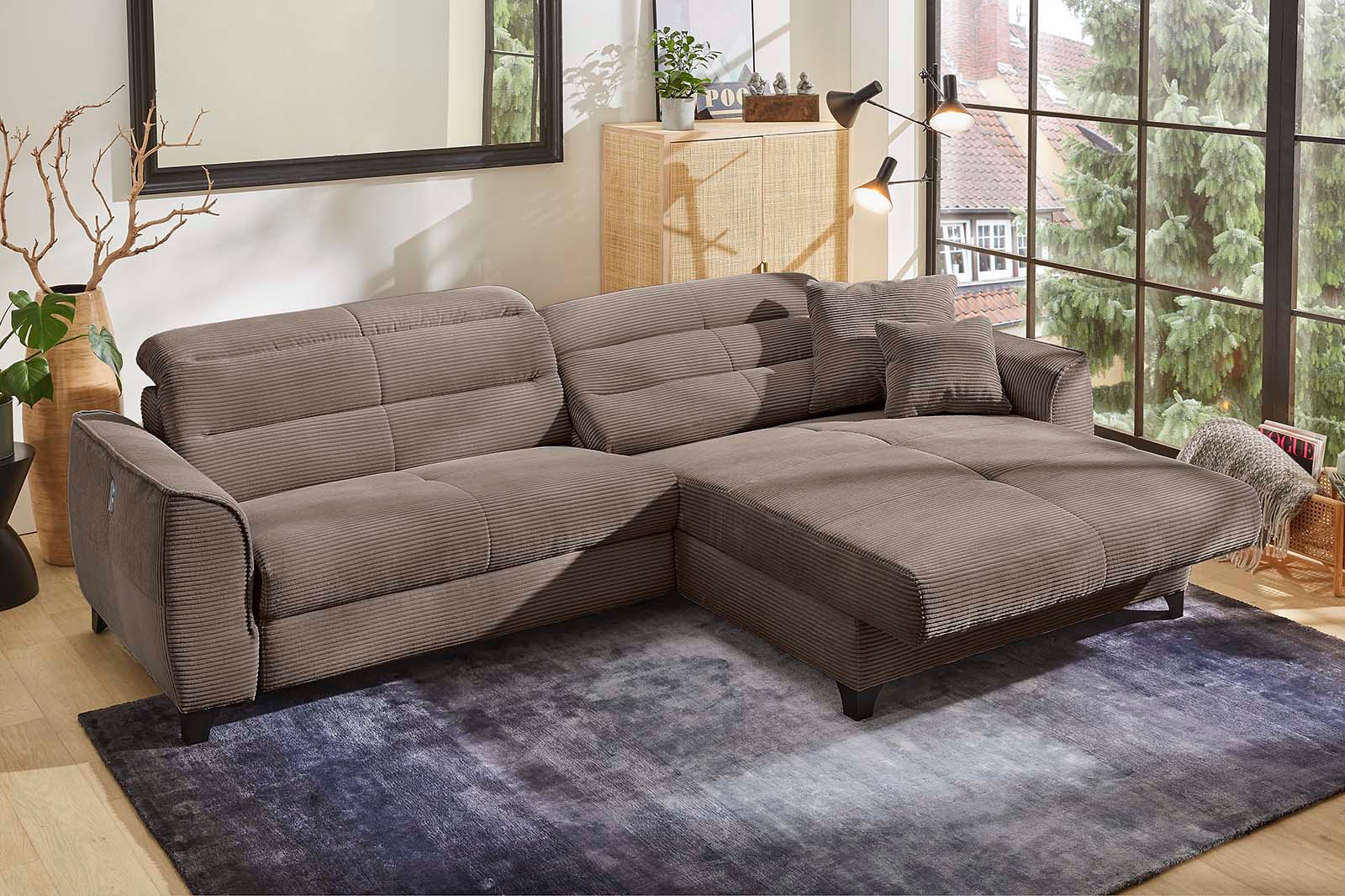 Jockenhöfer Gruppe Ecksofa »Double One L-Form«, mit 2x 120cm breiten, elektromotorischen Relaxfunktionen