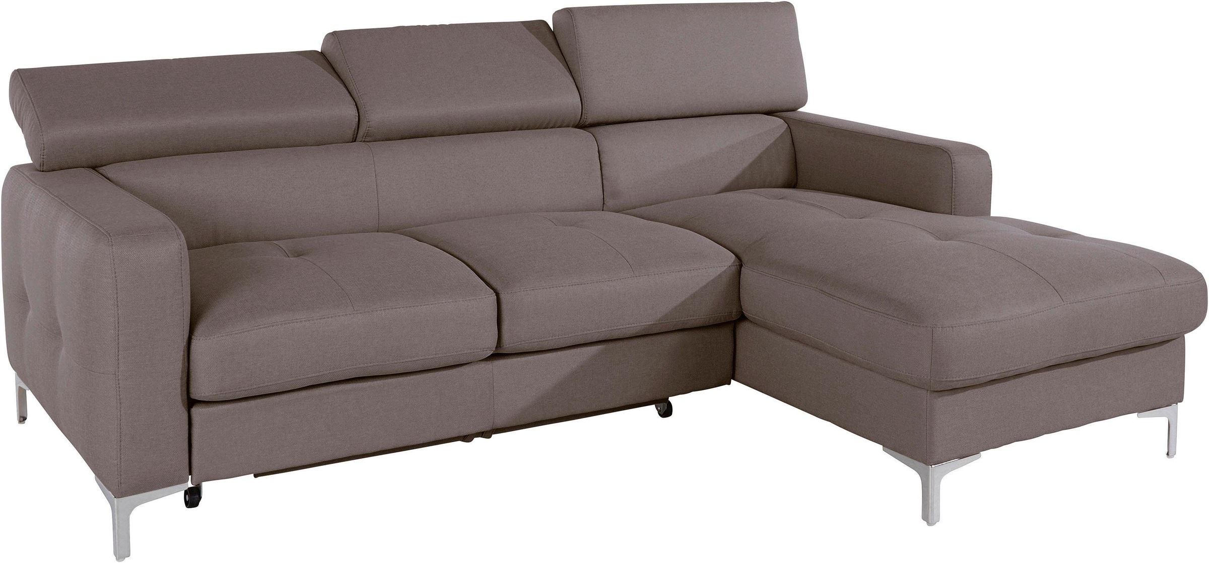 COTTA Polstergarnitur »Sammy L-Form«, (Set), Set bestehend aus: Ecksofa mit Kopfteilverstellung & Hocker