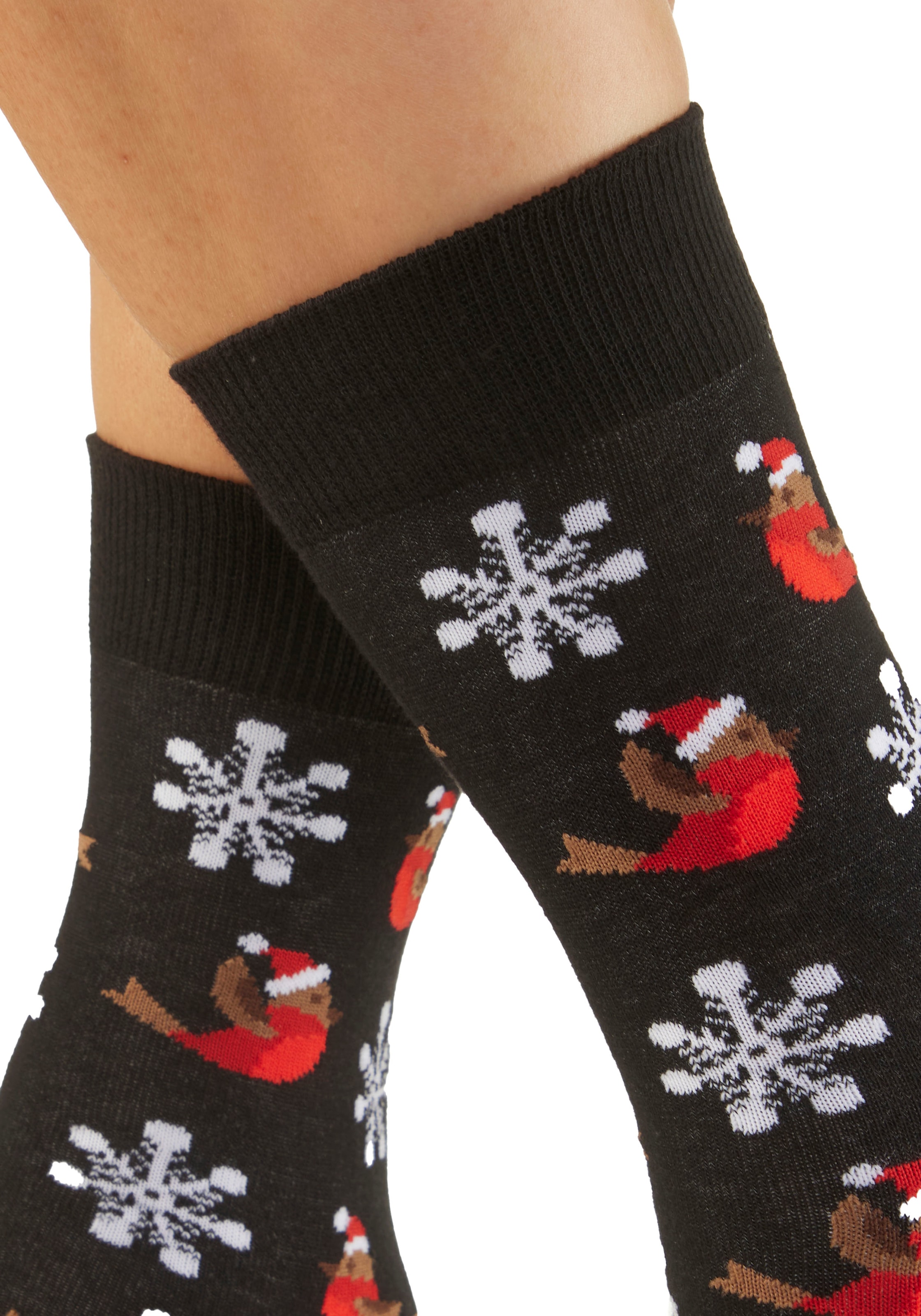 H.I.S Basicsocken Packung, 3 Paar tlg. mit lustigen Weihnachtsmotiven