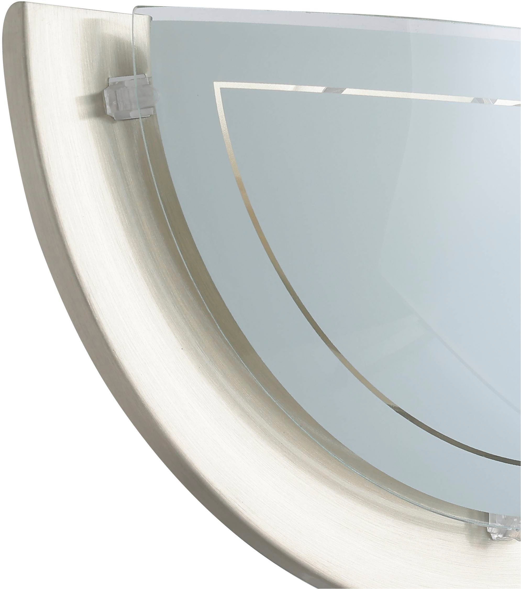 EGLO LED Wandleuchte »PLANET 1 Wandlampe, Flurlampe halbrund, Silber und Weiß« E27 1 Stk. Wandleuchte, Wohnzimmerlampe in Silber und Weiß, Lampe mit E27 Fassung