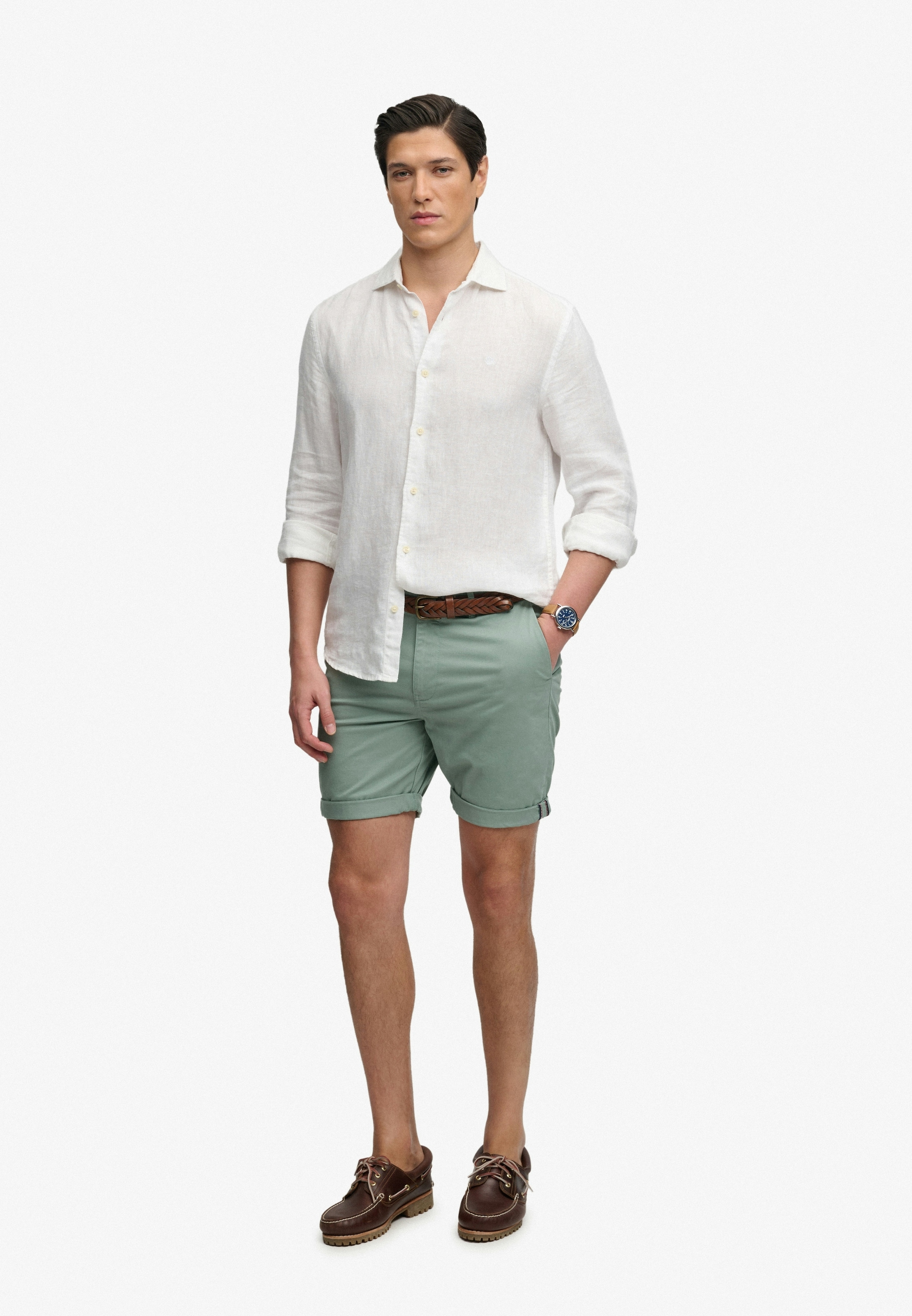 Superdry Chinoshorts »PREMIUM REGULAR CHINO SHORT«  aus Baumwollmischung mit Elasthan, Relaxed Fit, unifarben, knielang