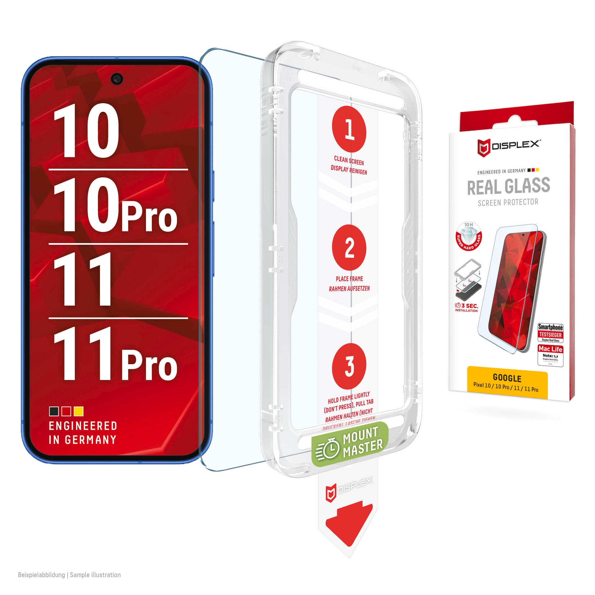Displex Displayschutzglas »Real Glass Screen Protector« für Google Pixel 11;Google Pixel 11 Pro Displayschutzfolie