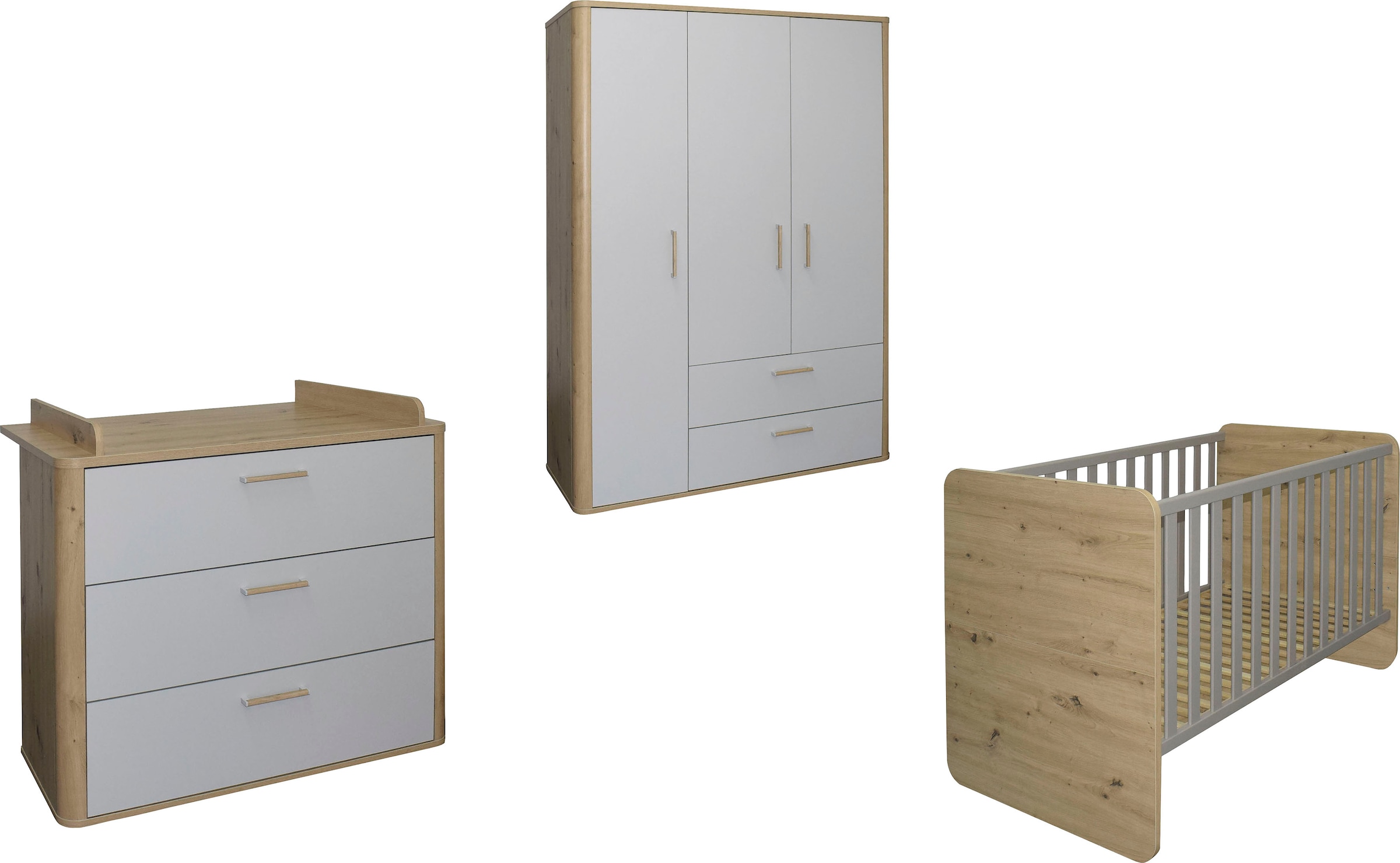 Babymöbel-Set »Lilly«, (3 tlg., Wiko/Bett/Kleiderschrank)