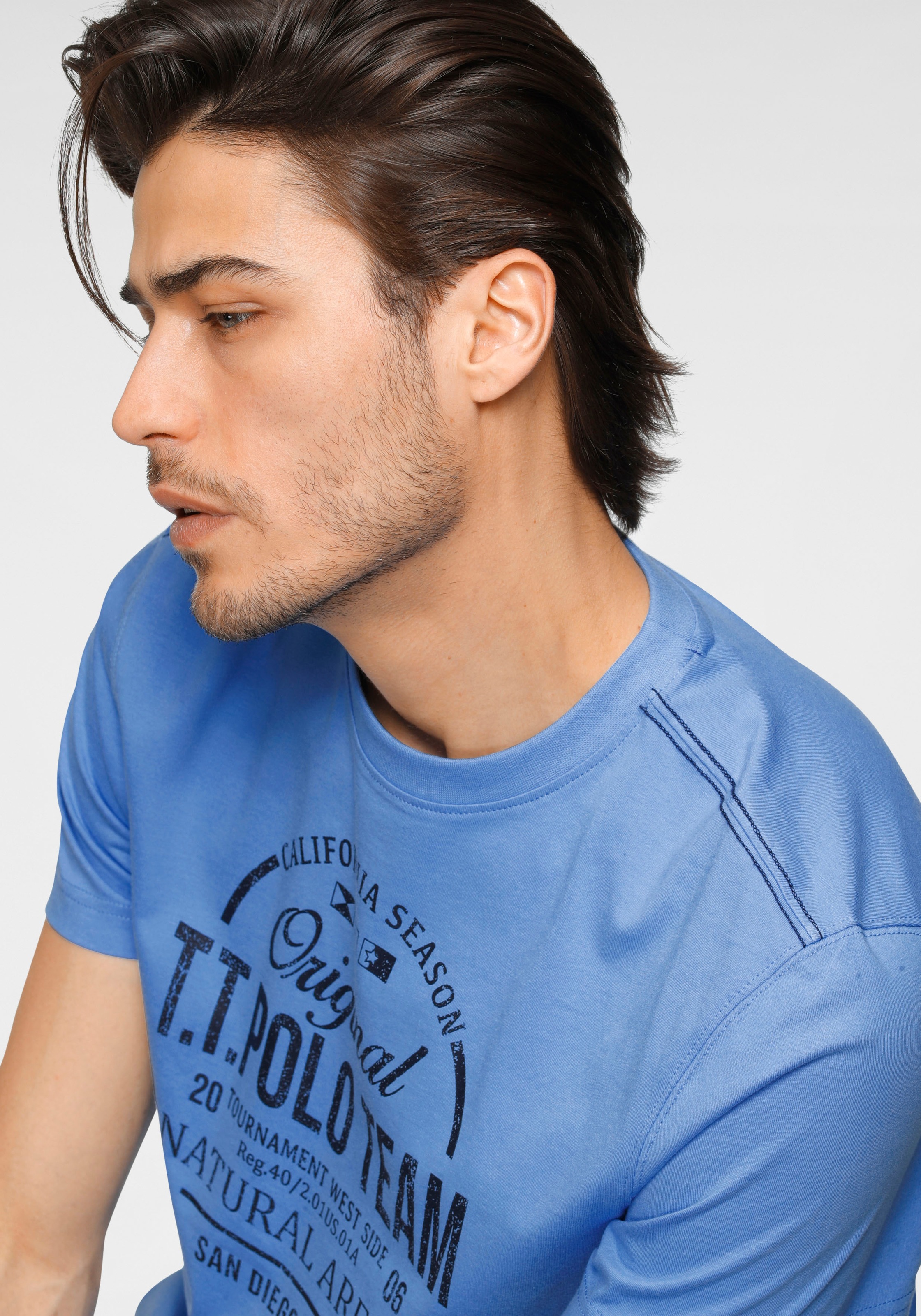 TOM TAILOR Polo Team T-Shirt mit großem Logofrontprint BA8869