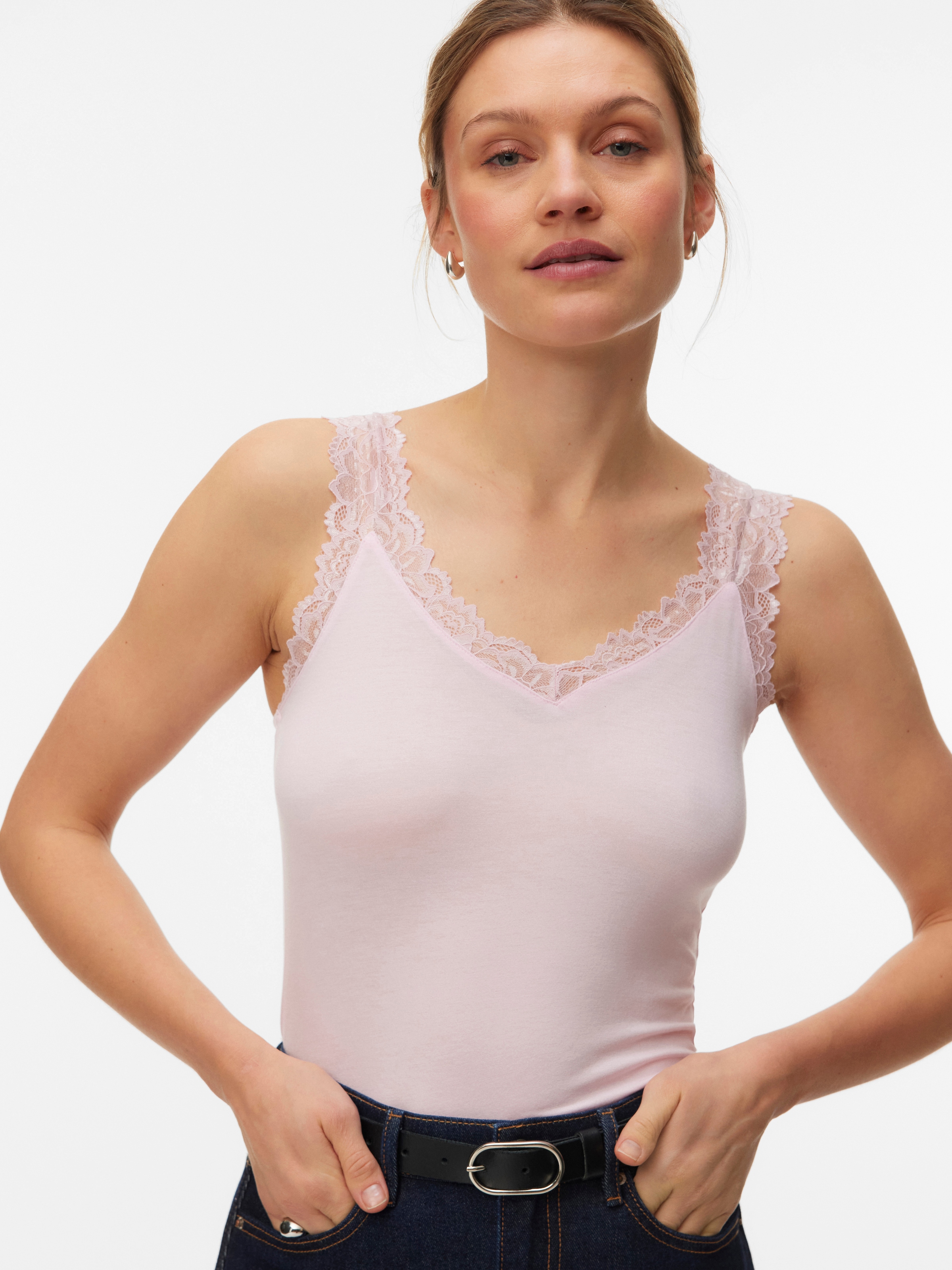 Vero Moda Spitzentop »VMROSA SL TOP JRS NOOS« Viskosemischung