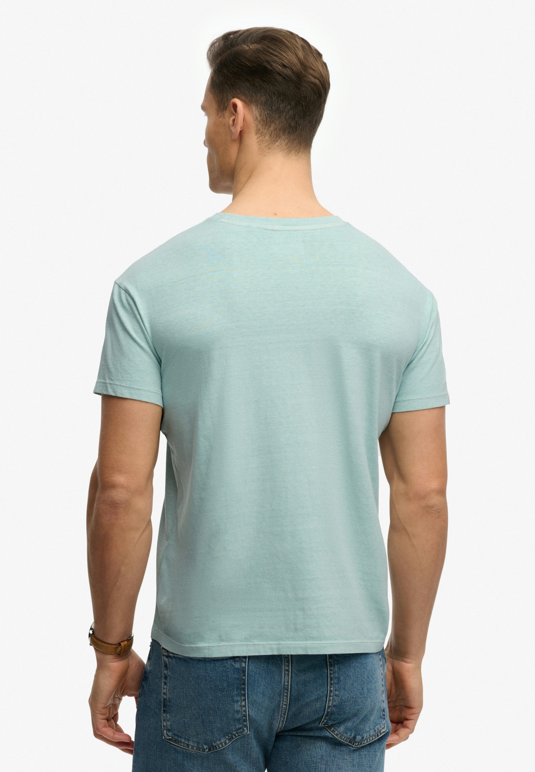 Superdry Rundhalsshirt »COTTON CLASSIC LINEN PKT TEE« aus tollem Baumwoll-Leinen-Mischgewebe