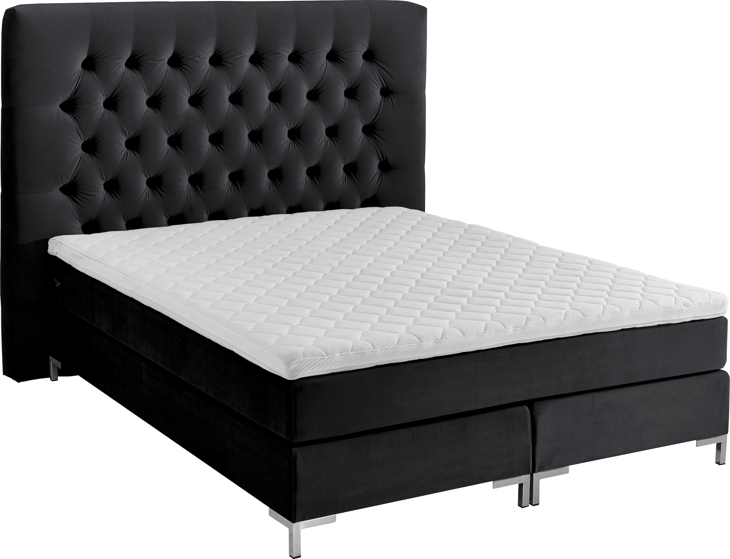 ATLANTIC home collection Boxspringbett »Ronja«, mit Topper und extra hohem Kopfteil