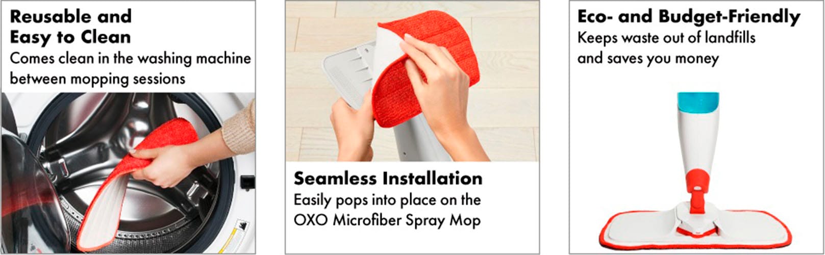 OXO Good Grips Mikrofasertuch »Nachfüllpackung für Spray Mop-Mikrofaserpads«, Mikrofaser, 44 cm