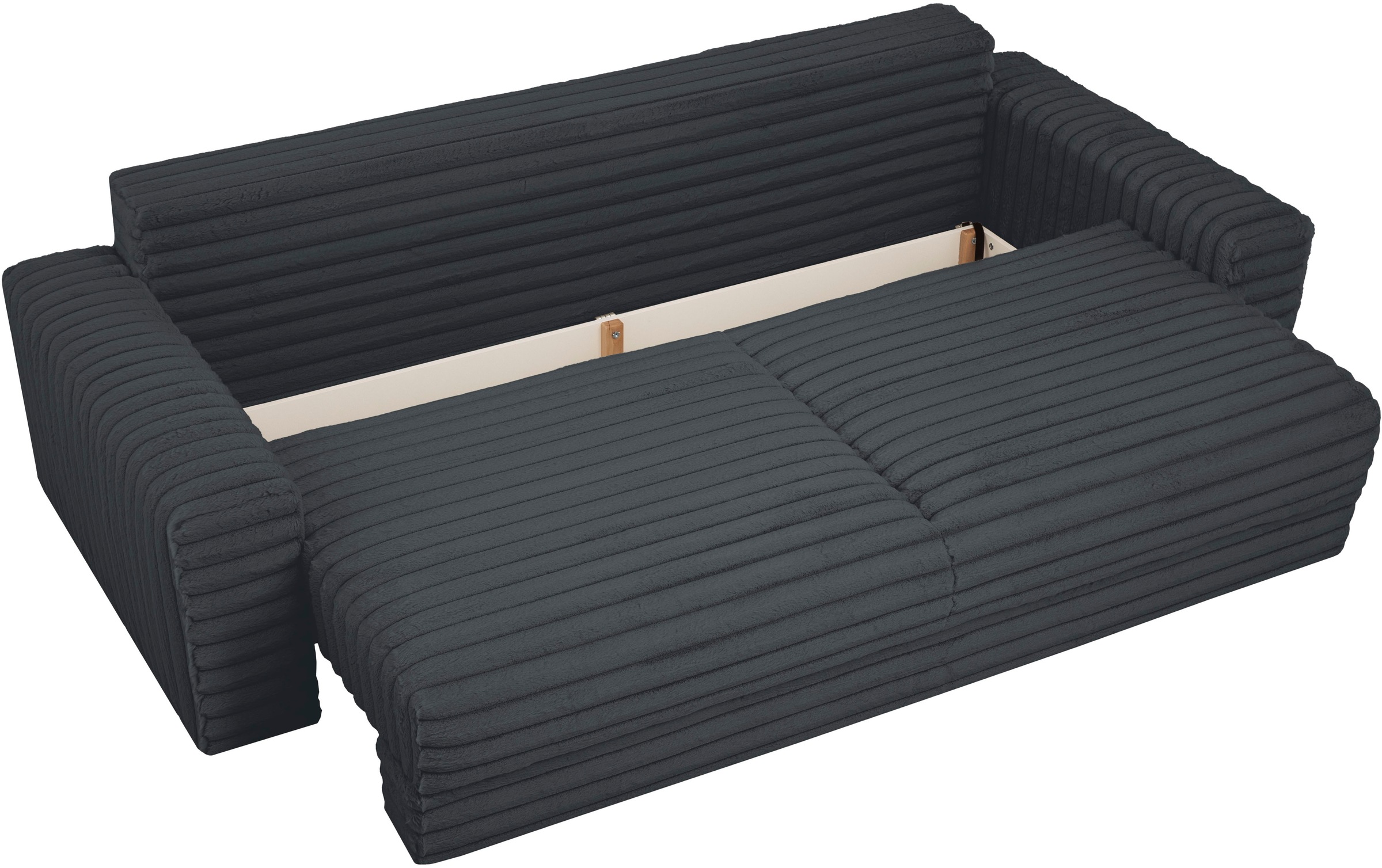 LeGer Home by Lena Gercke Schlafsofa »Imoga, Polster mit Schlaffunktion, 3-Sitzer Sofa, Couch mit Bettkasten«, in modernen Farben und Stoffen, Bettfunktion, Liegefläche: 200x150 cm