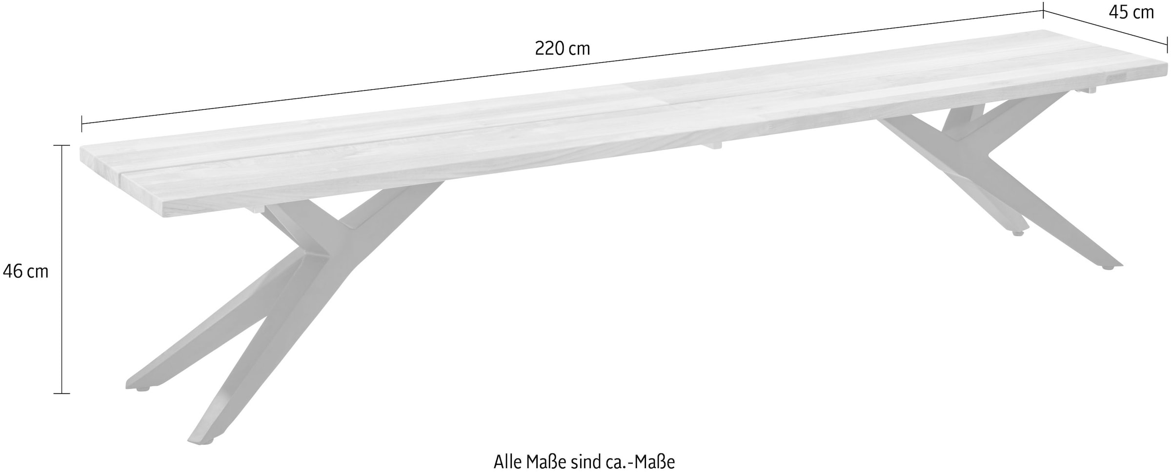 Musterring Sitzbank »Freilicht Bänke« 1 Stk. tlg. Massives Teak mit Baumkante, in drei Größen: 220, 240 und 280 cm