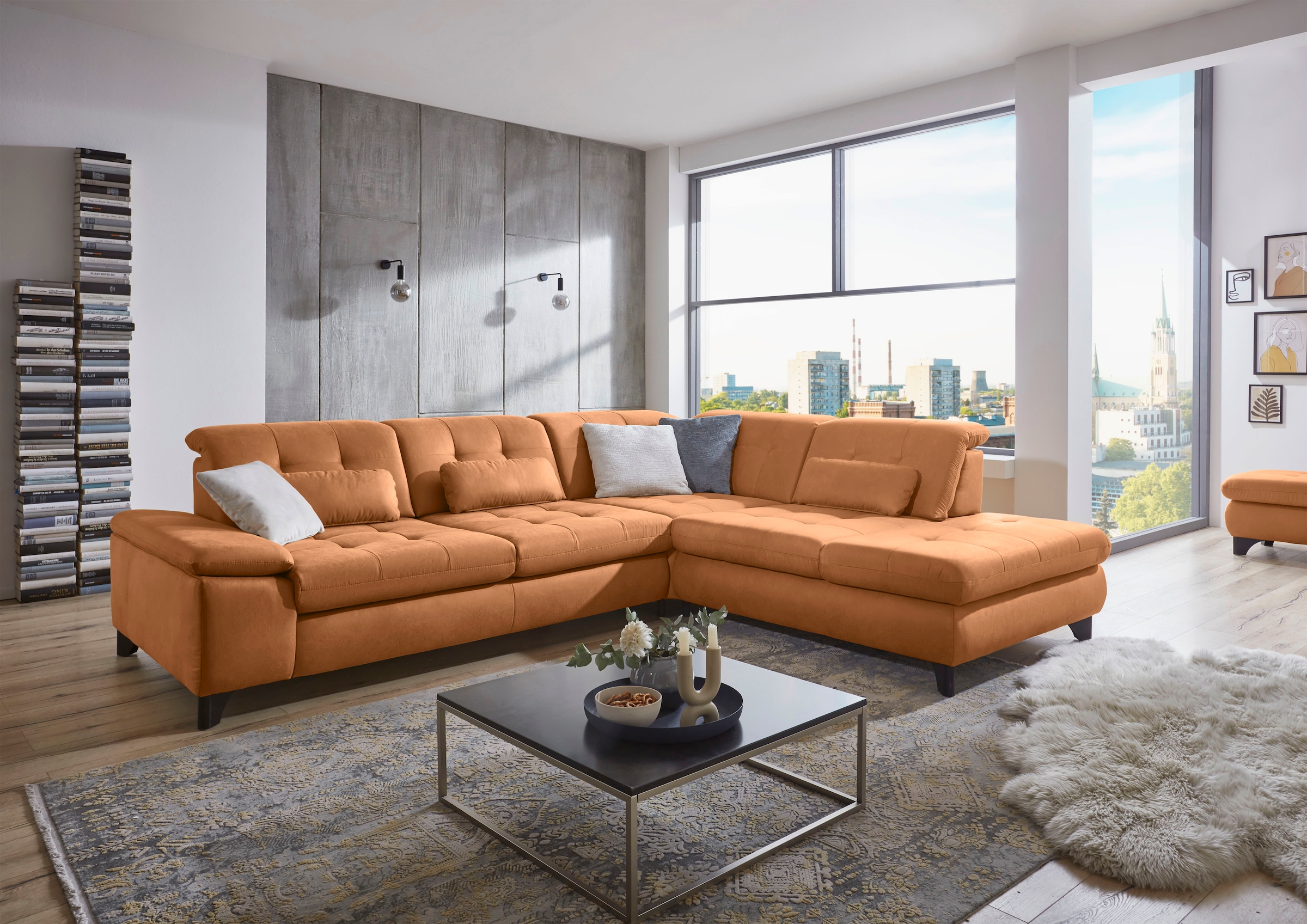 Die PlanBar Ecksofa »MP-IN18012 L-Form mit Federkern-Polsterung« wahlweise mit Funktion