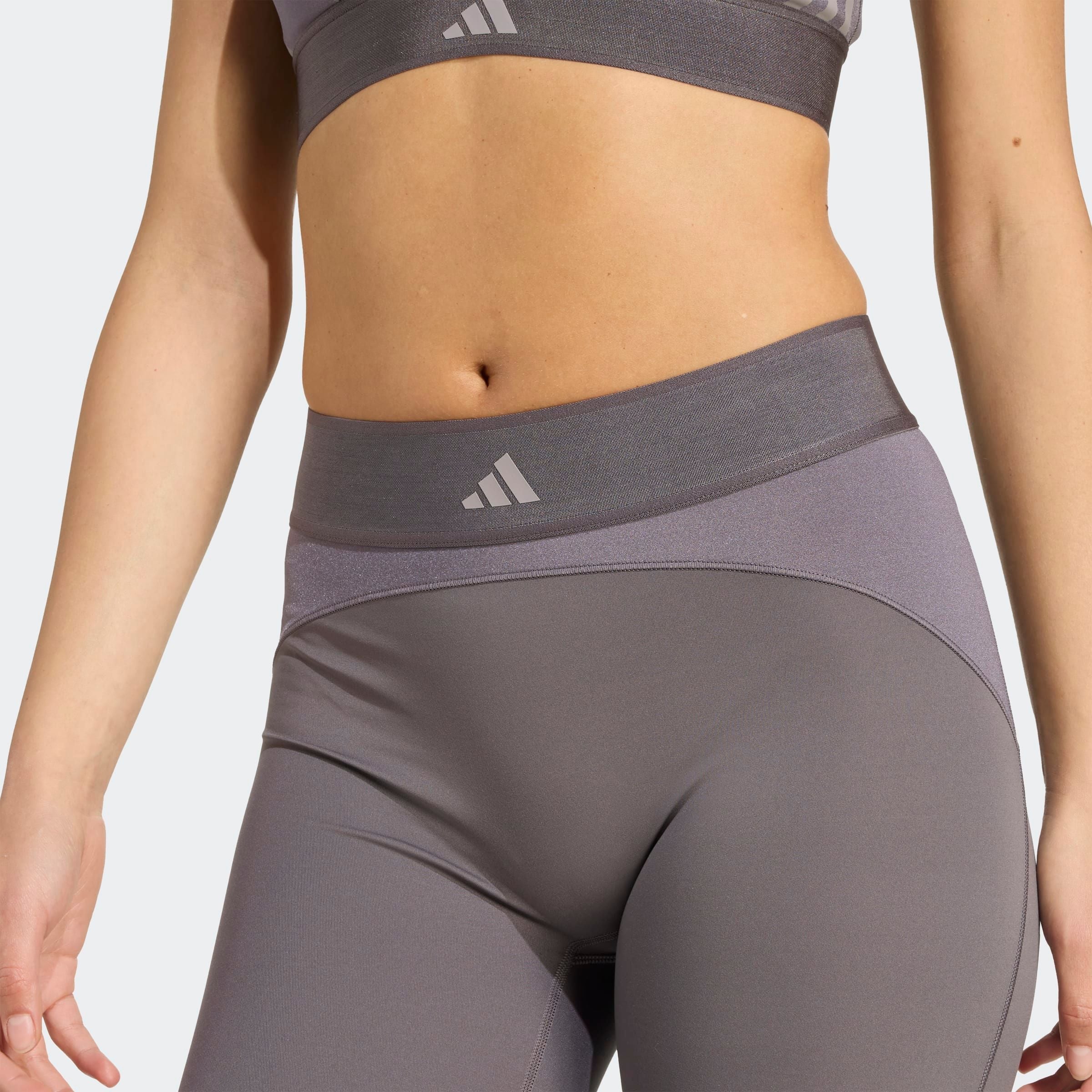 adidas Performance Trainingstights »HYG SHN 1/1 L«  sportlicher Mix aus glänzendem und mattem Material, mit Jacquard-Bund
