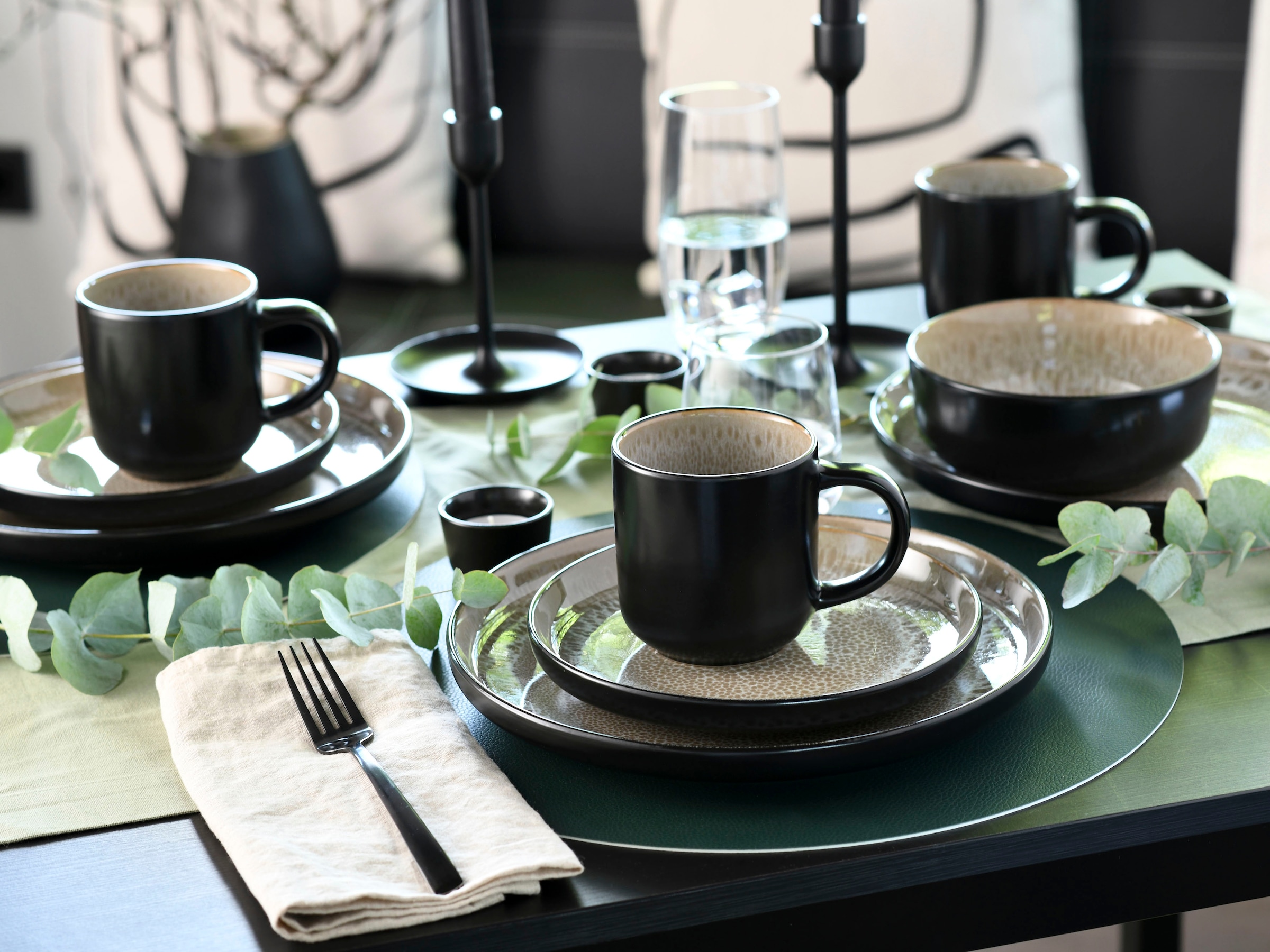 my home Becher »modernes 6-teiliges Kaffeebecher-Set Nydala«, (Set, 6 tlg.), hohe Haltbarkeit, spülmaschinengeeignet & mikrowellengeeignet
