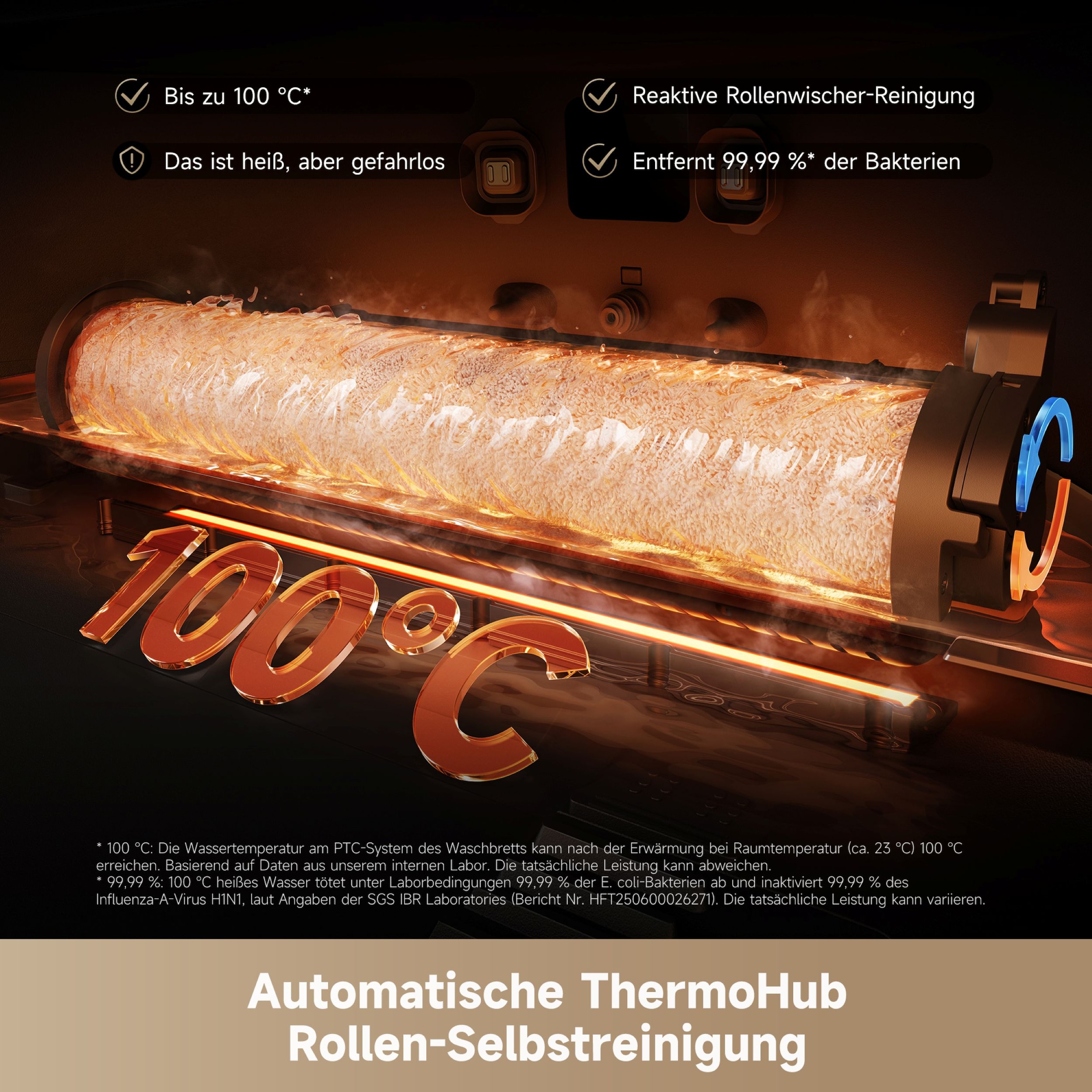 Dreame Saugroboter »mit Wischfunktion Aqua10 Ultra Roller Complete Black« Warmwasser-Wischsystem, Rollenmopp, überwindet Hindernisse, 30.000 Pa