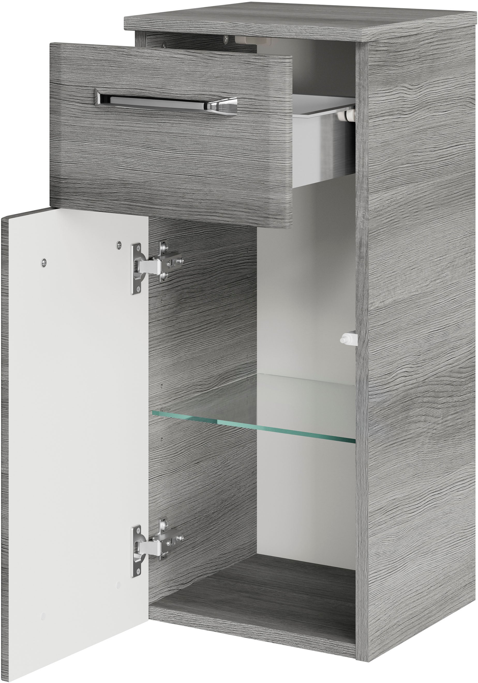 Saphir Badmöbel-Set »Quickset 328 5-teilig, mit Waschbeckenunterschrank, LED-Spiegelschrank«, (Set, 5 St.), inkl. Türdämpfern, 8 Türen und 2 Schubladen, ohne Waschbecken