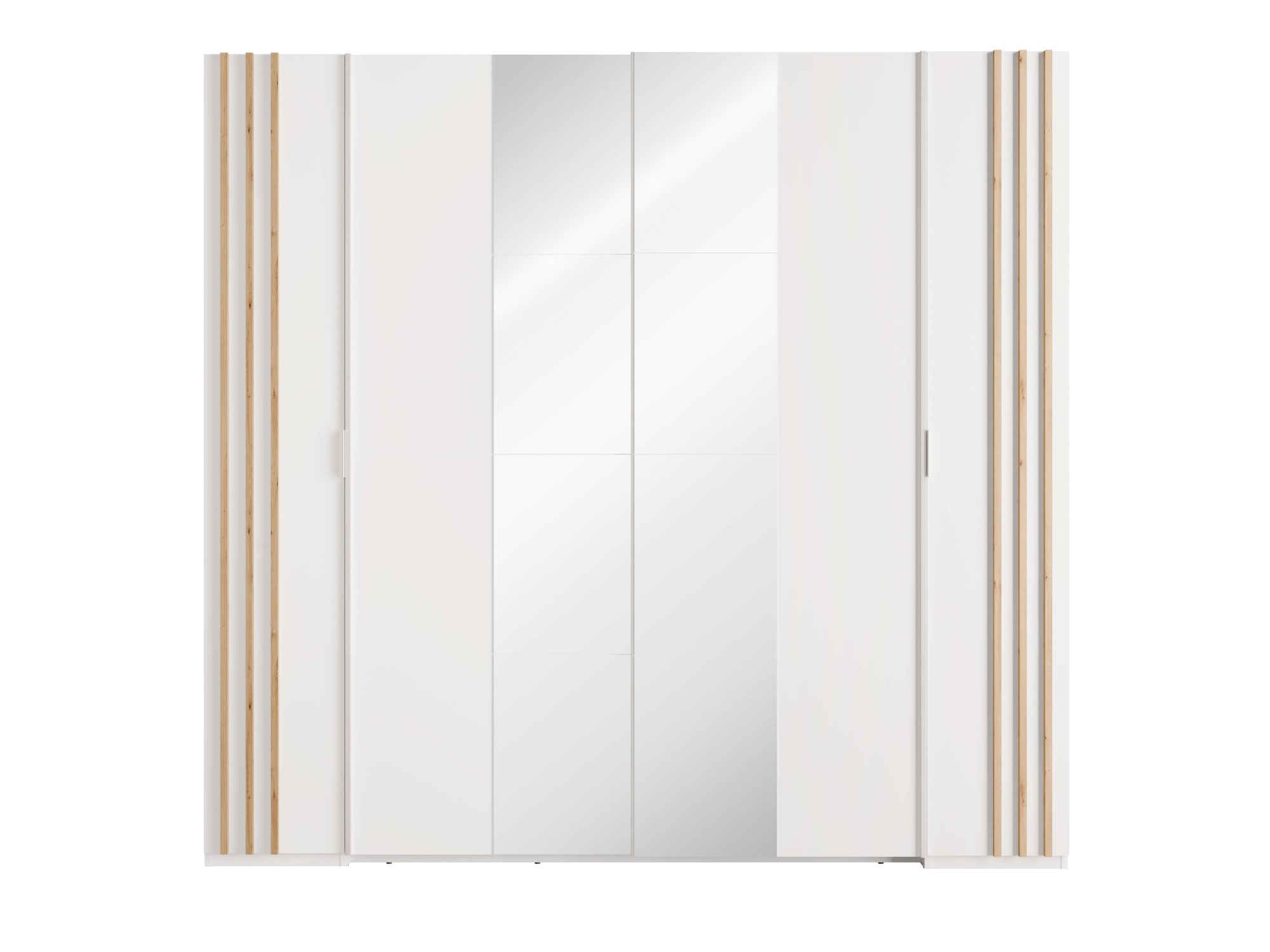 INOSIGN Kleiderschrank »Kleiderschrank Calera mit Spiegel, 10 Einlegeböden und Kleiderstange«, Garderobe mit 2 Schwebetüren und 2 Drehtüren, BxHxT 219,6x207,5x62 cm