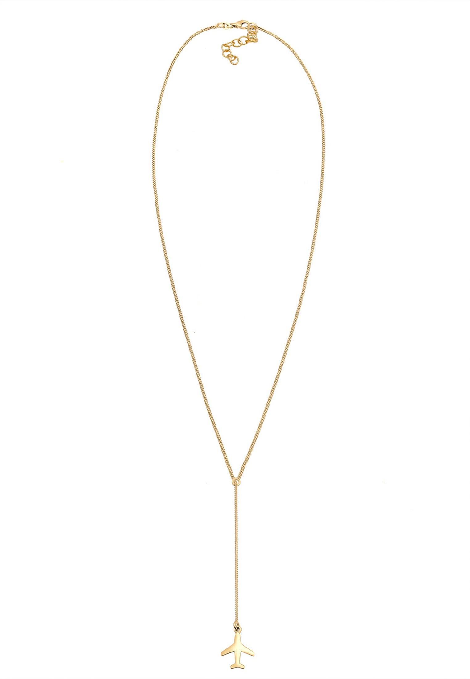 Elli Y-Kette »Halskette Y-Kette Flugzeug 925 Sterling Silber vergoldet«